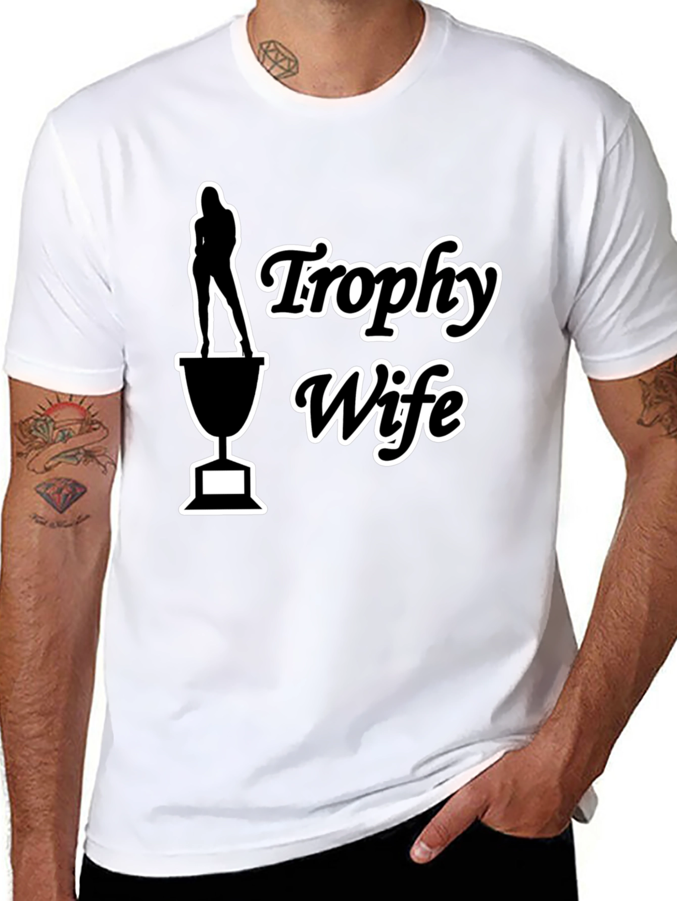 Black Trophy Wife Graphic Tee - Funny Novelty T-Shirt view 8