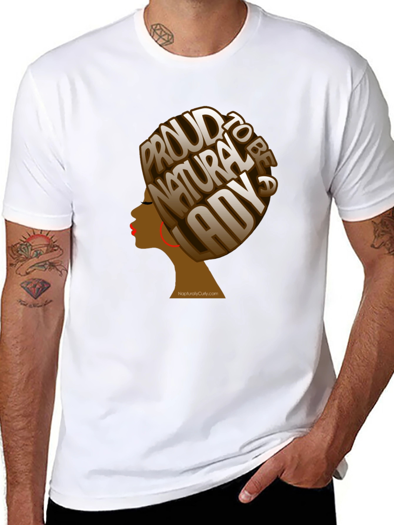 Black Proud Natural Lady T-Shirt - Black view 8