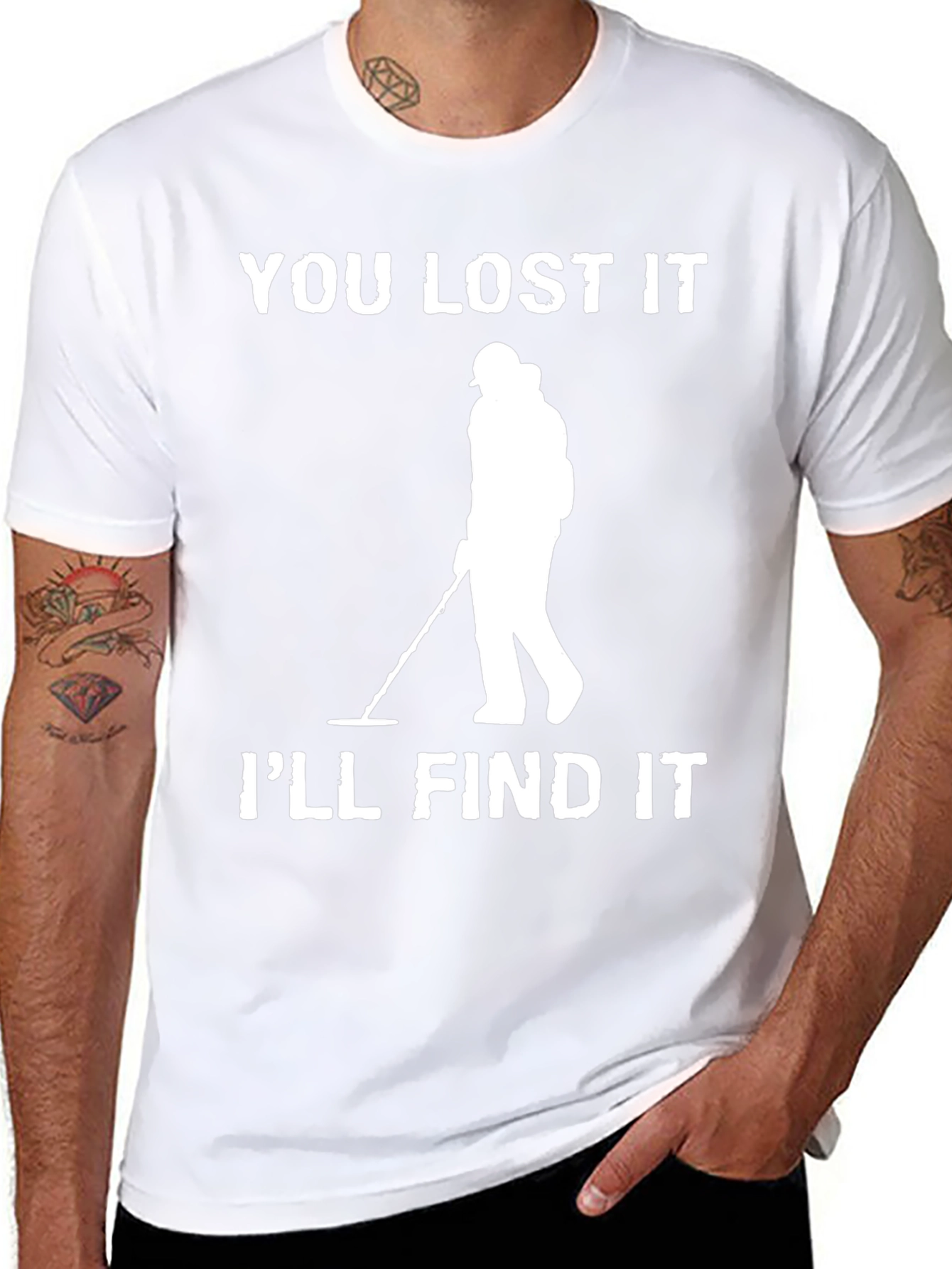 Black You Lost It I'll Find It Detectorist T-Shirt view 8