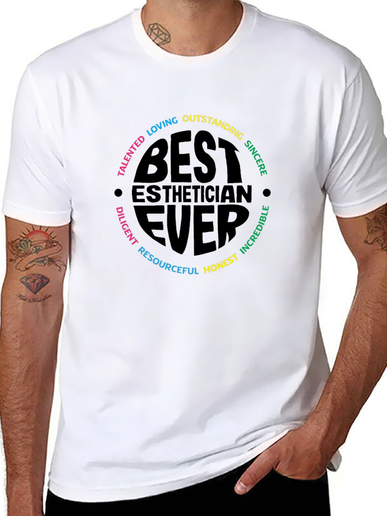 Black Best Esthetician Ever T-Shirt - Gift for Cosmetologists view 8