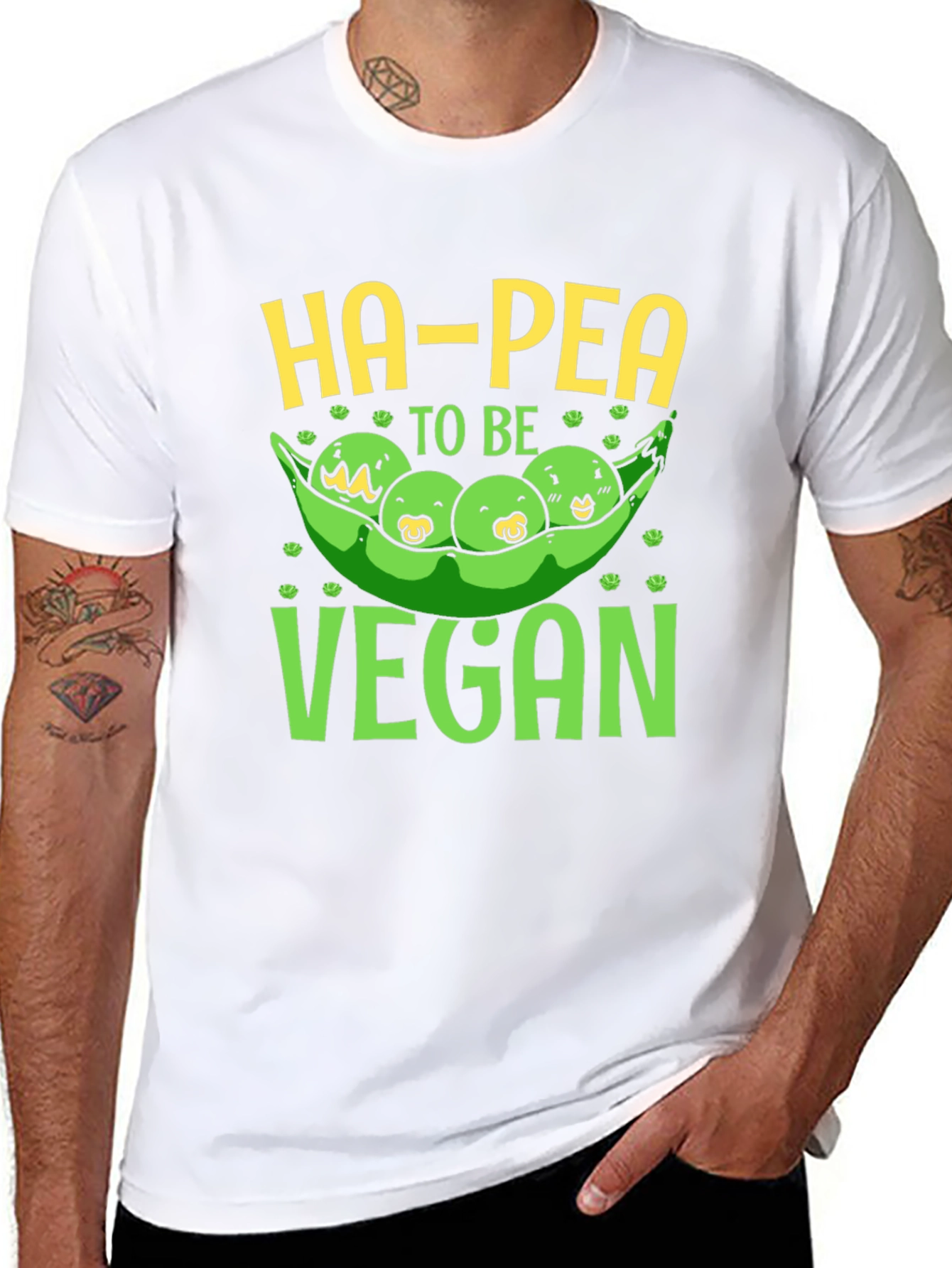 Black Ha-Pea To Be Vegan Graphic T-Shirt view 8