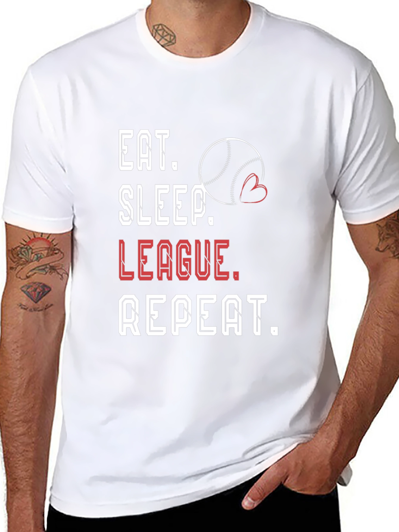 Black Eat Sleep League Repeat T-Shirt view 8