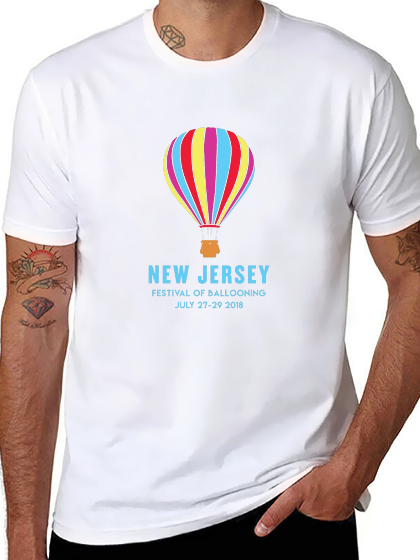 Black New Jersey Balloon Festival Black T-Shirt view 8