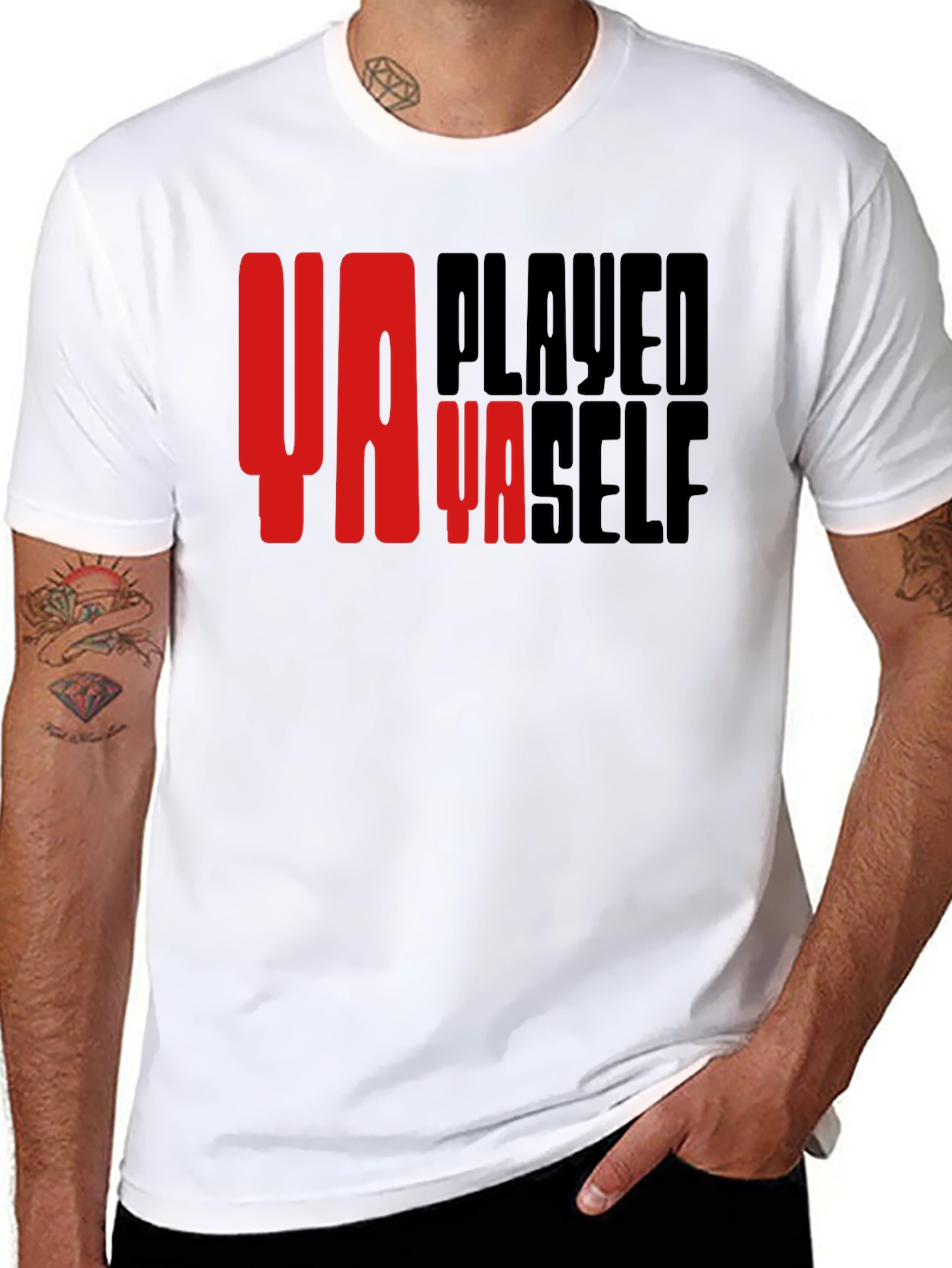 Black Ya Played Ya Self Graphic T-Shirt - Black view 8