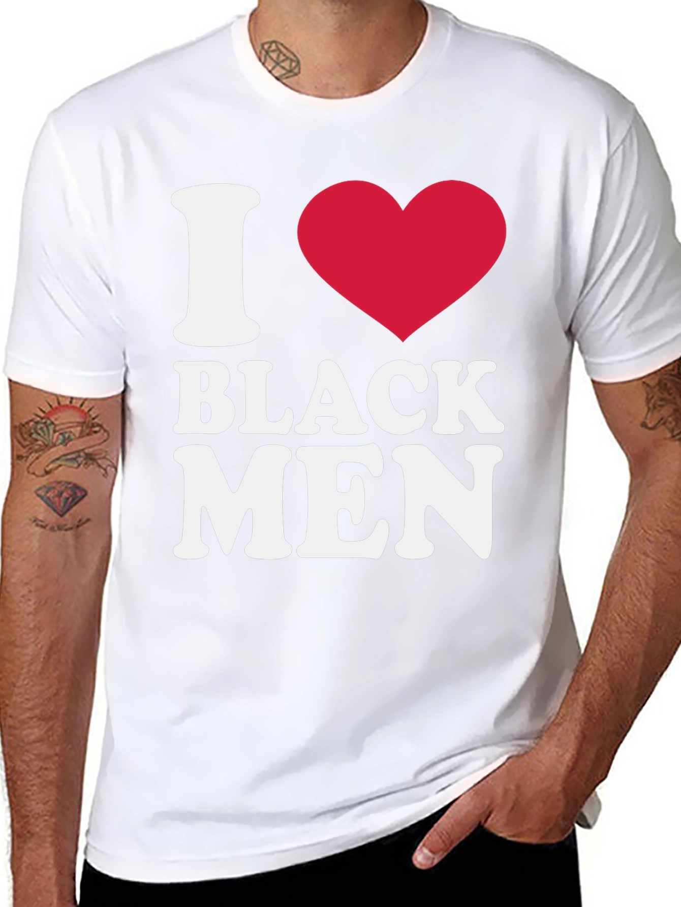 Black I Heart Black Men Graphic T-Shirt view 8