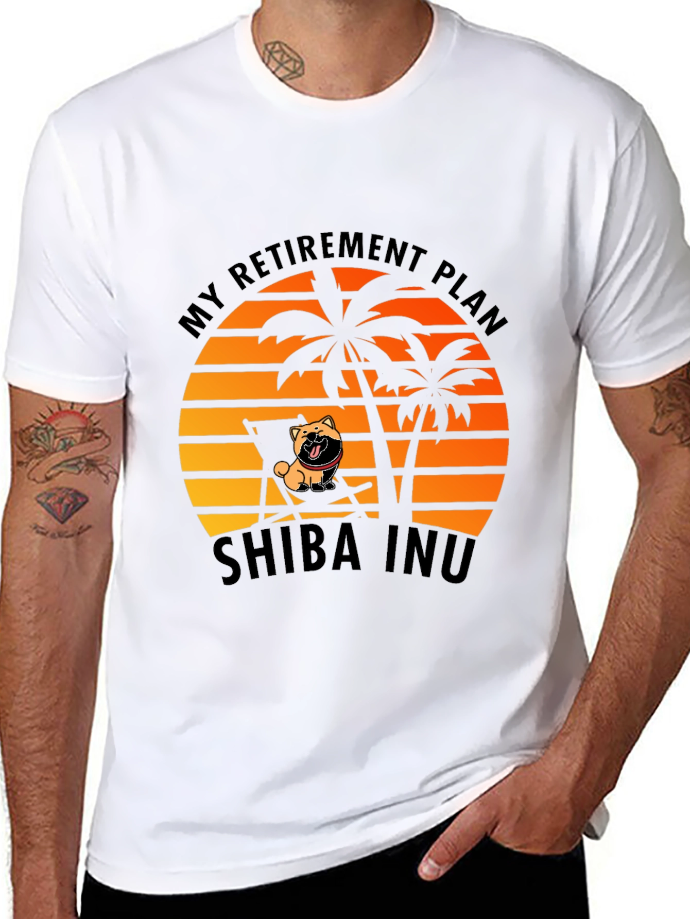 Black Shiba Inu Retirement Plan Black T-Shirt view 8