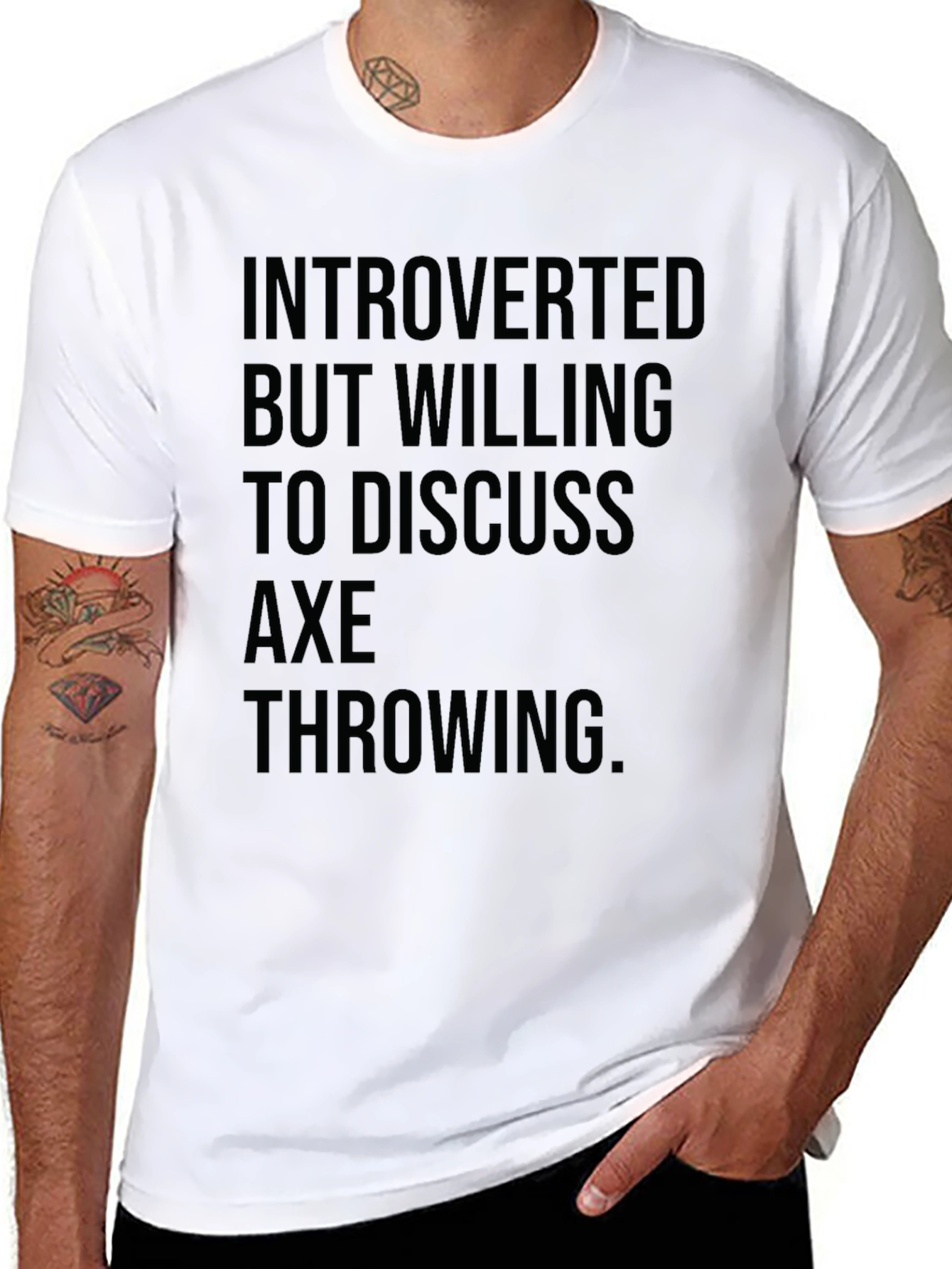 Black Introverted Axe Throwing T-Shirt view 8