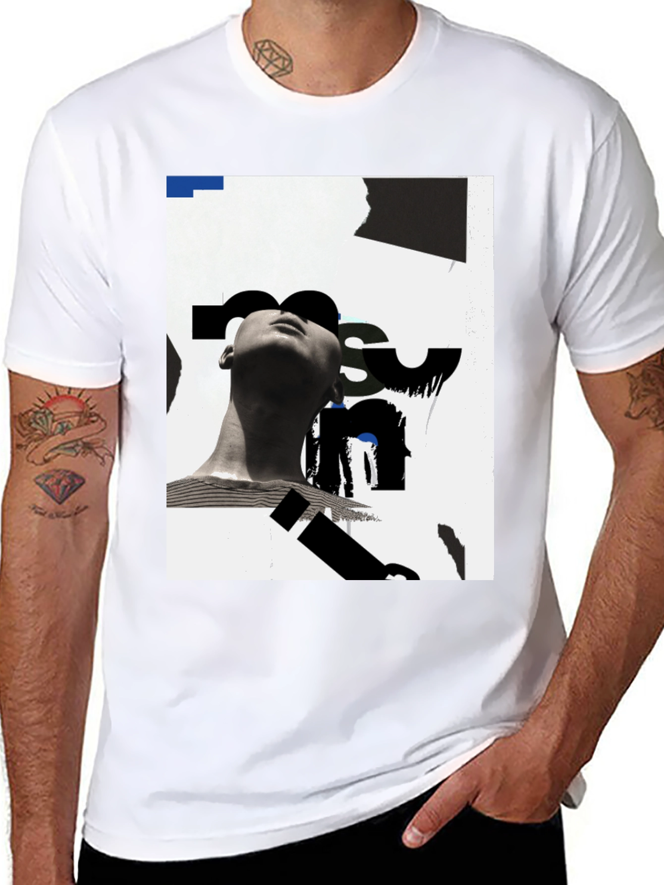 Black Modern Art Graphic Tee - Black Unisex T-Shirt view 8