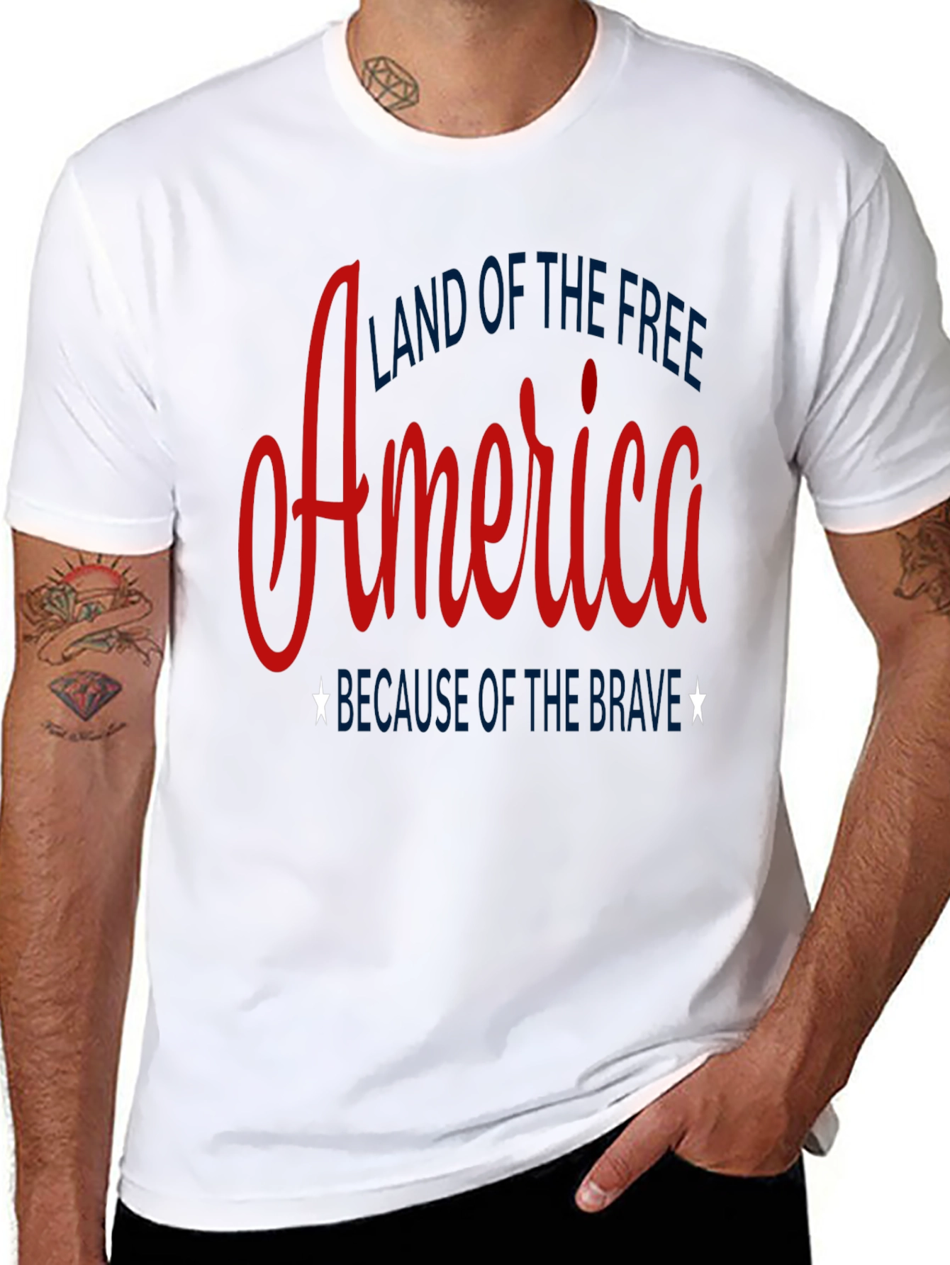 Black America Land of the Free Graphic Tee view 8