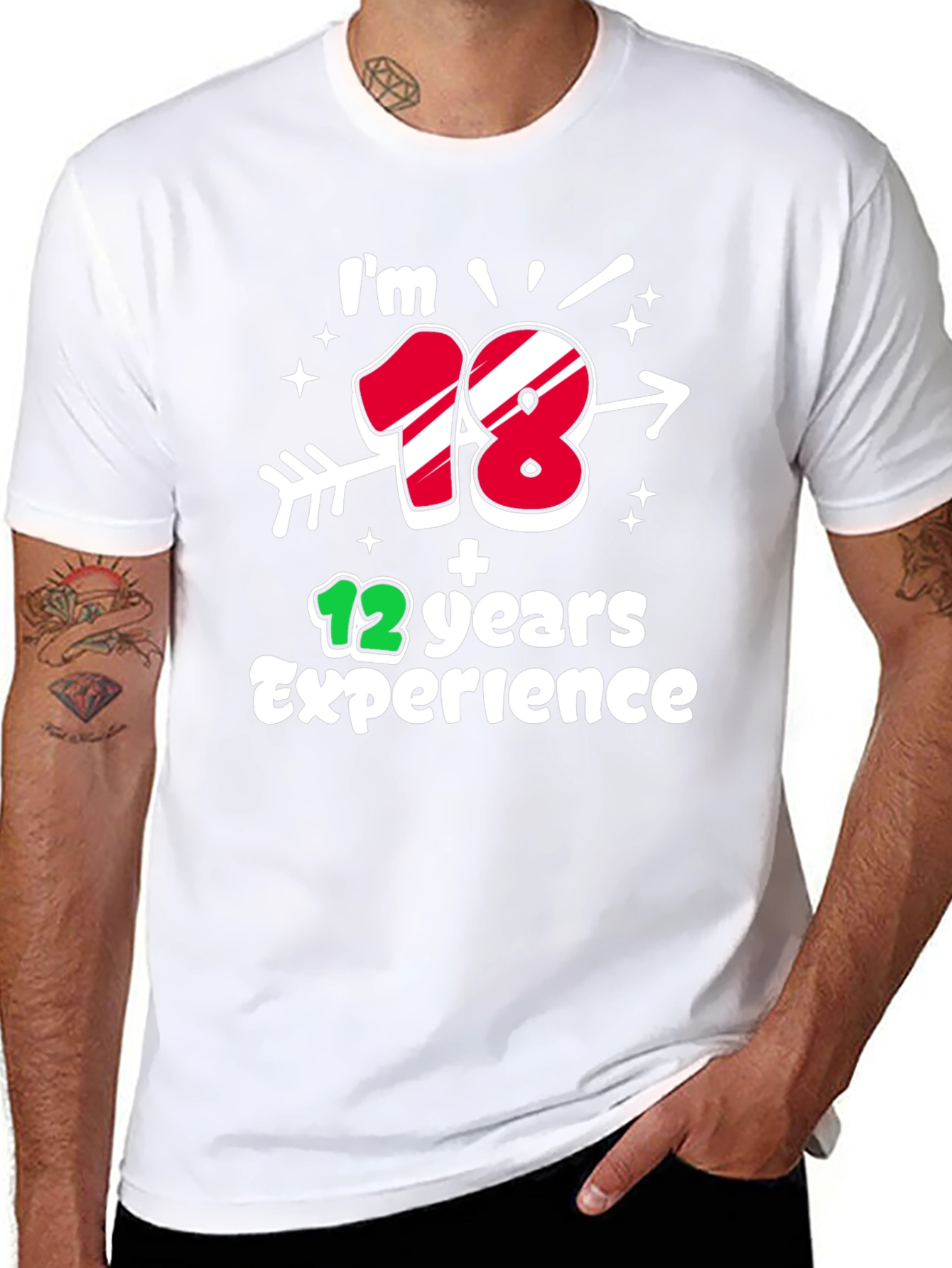 Black I'm 18 Plus 12 Years Experience T-Shirt view 8