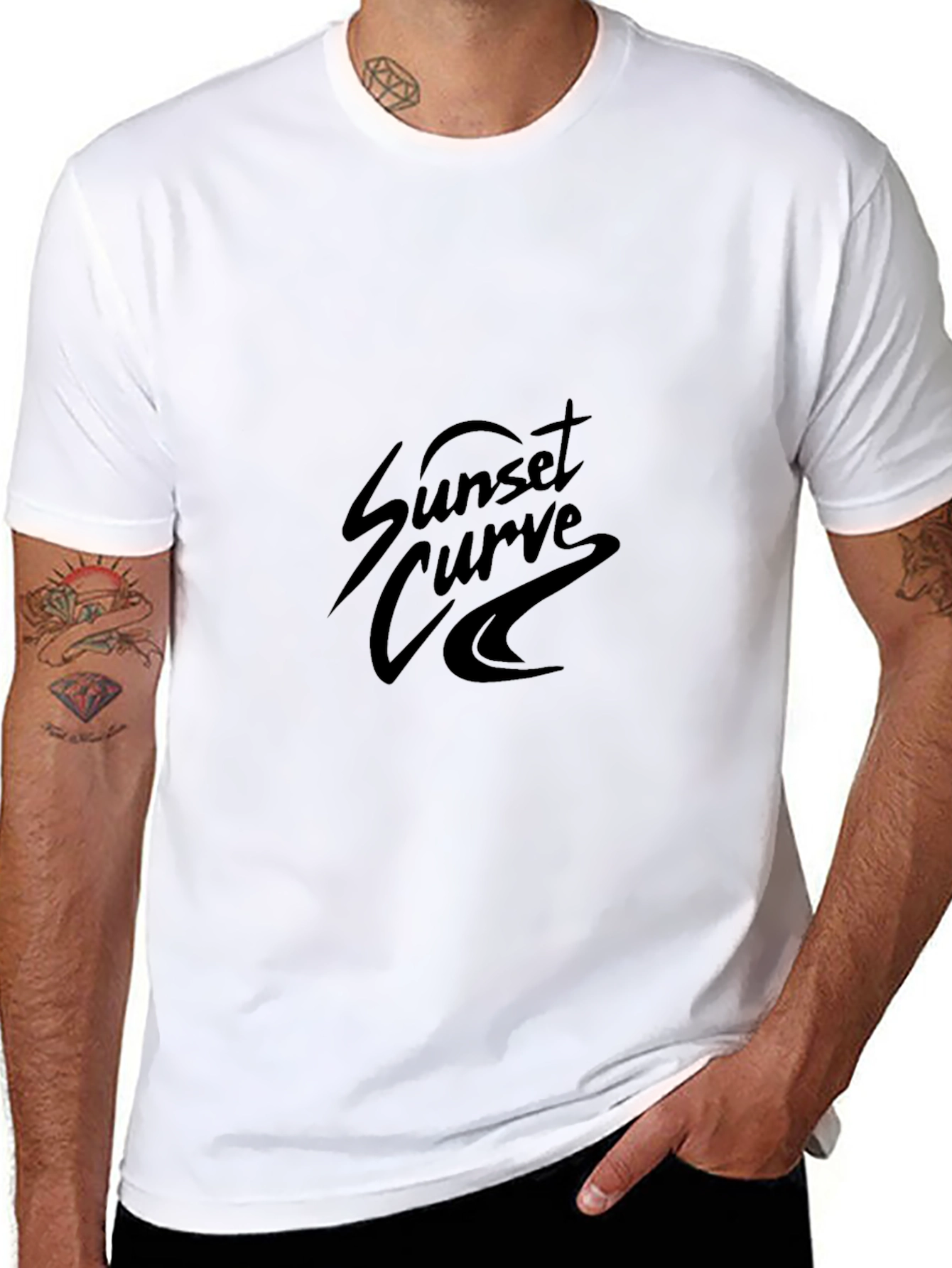 Black Sunset Curve Black T-Shirt view 8