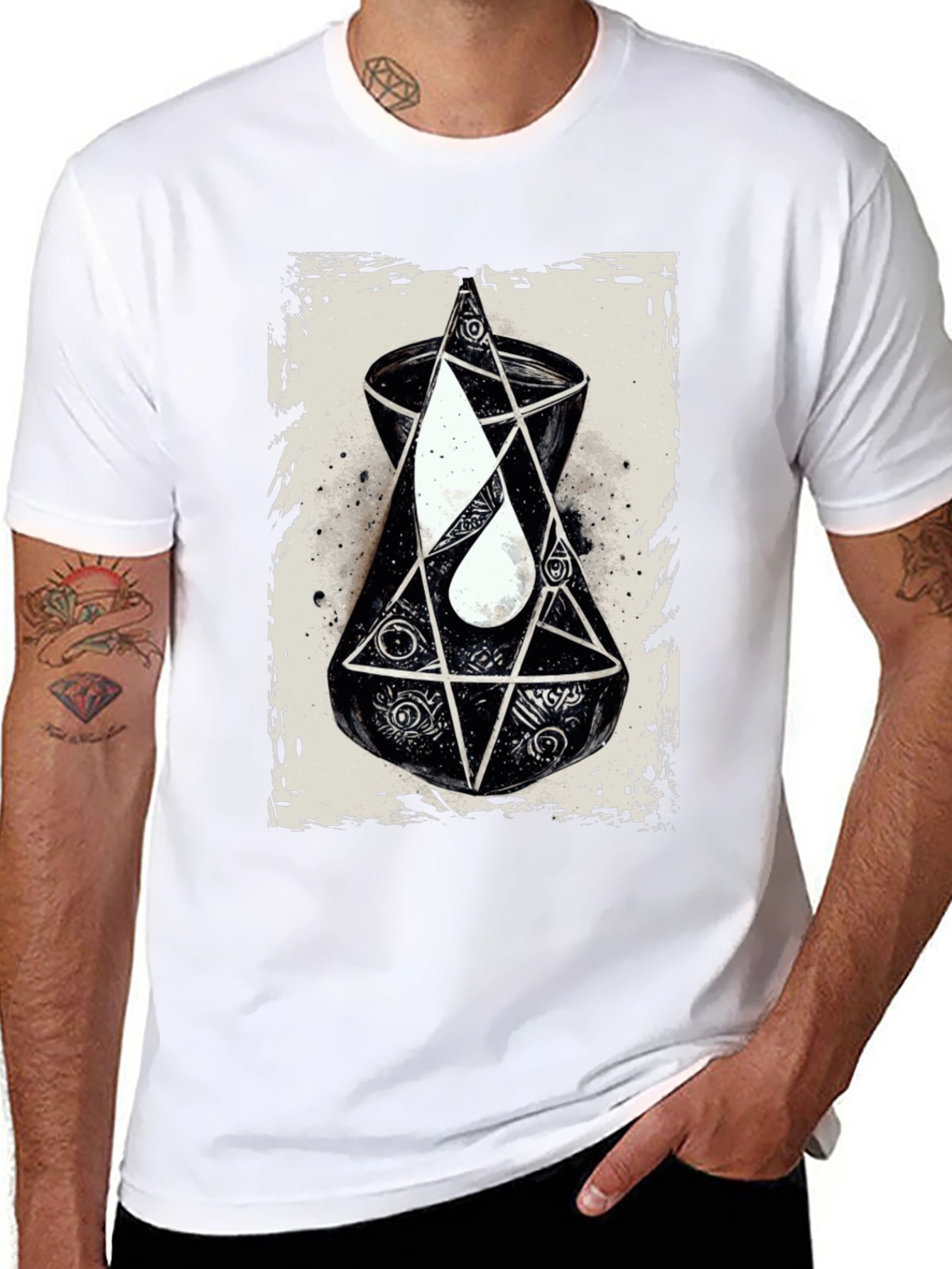Black Esoteric Graphic Tee - Occult Symbolism T-Shirt view 8