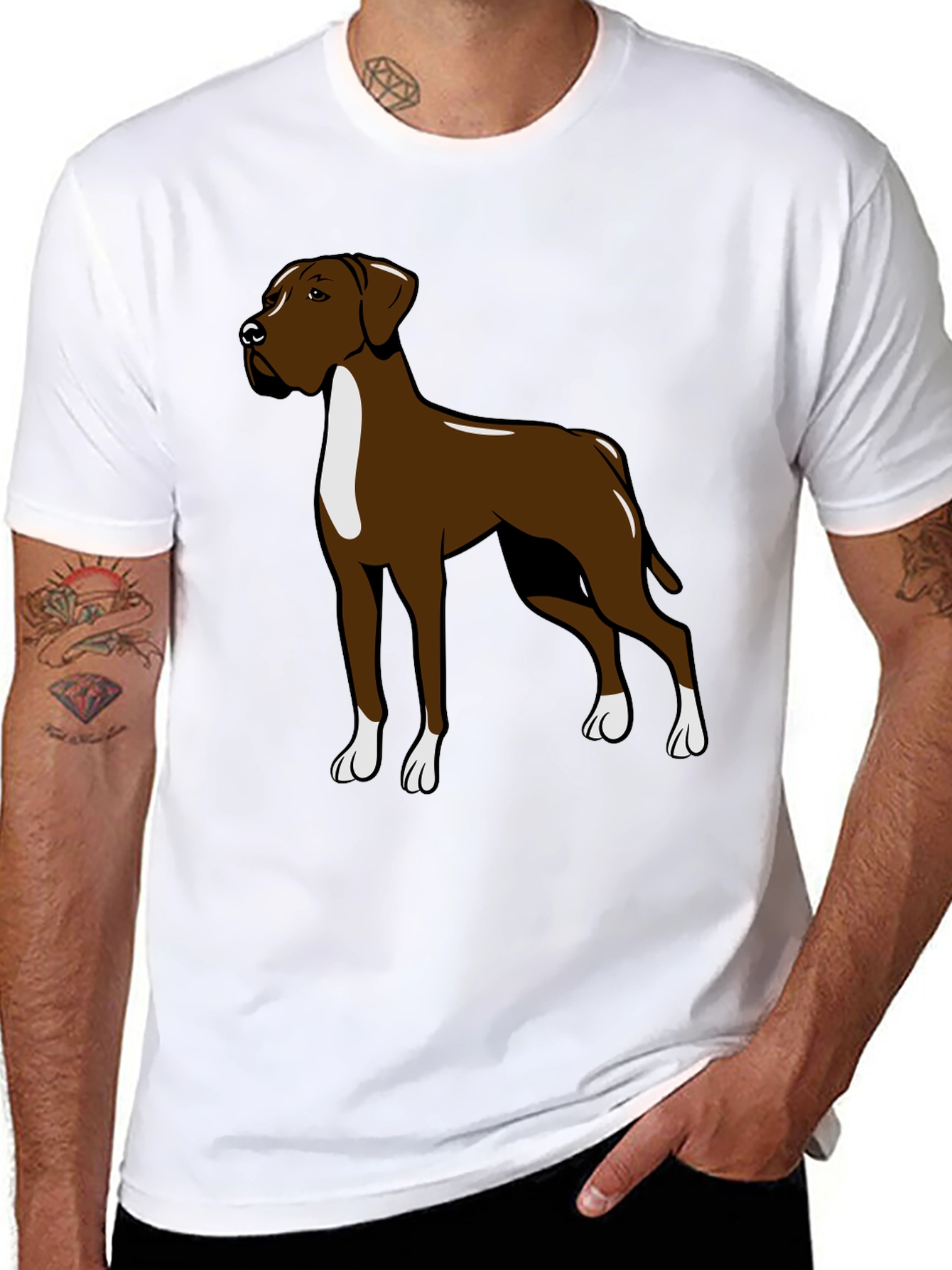 Black Boxer Dog Graphic T-Shirt - Trendy Canine Design view 8