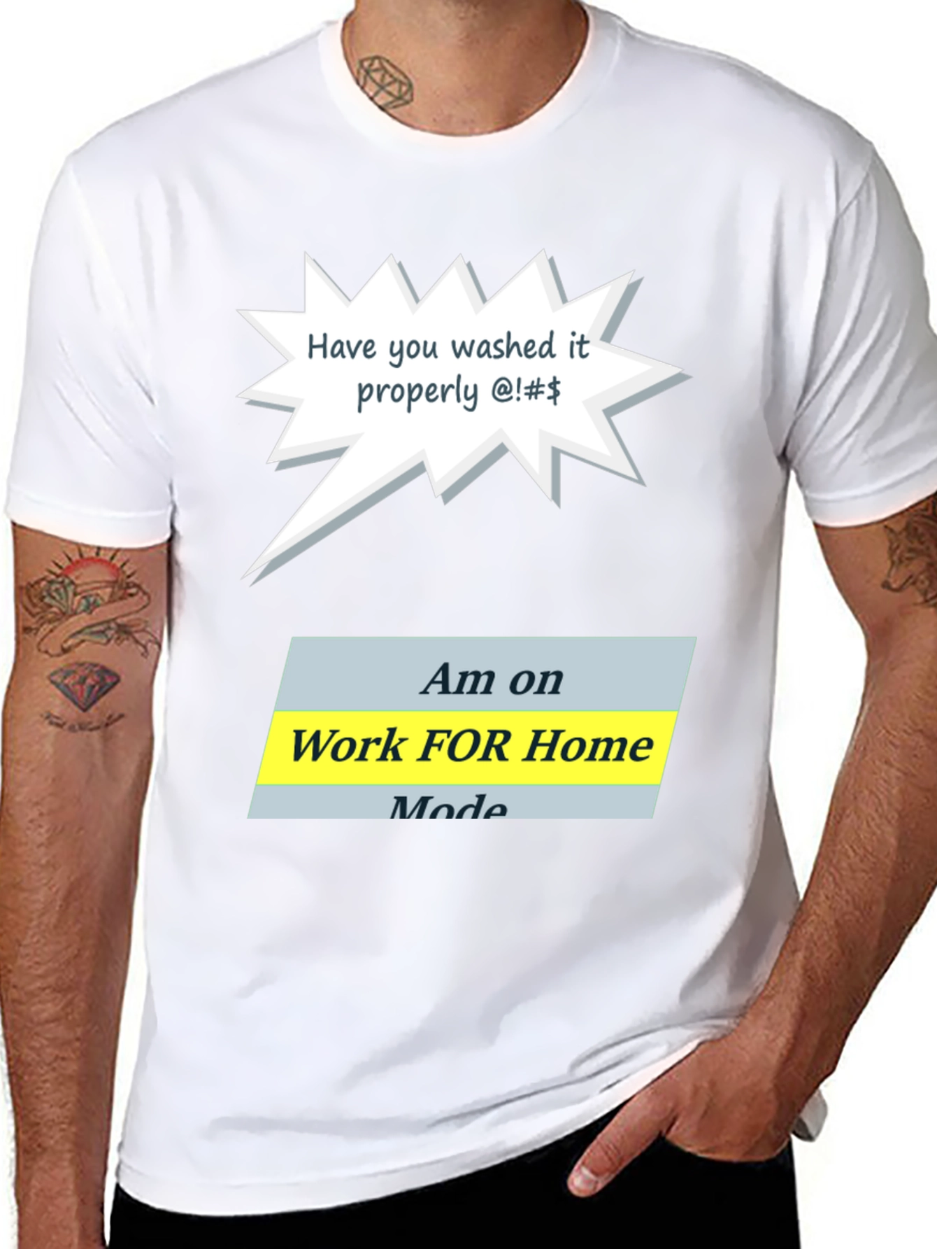 Black Funny Work From Home Mode T-Shirt view 8