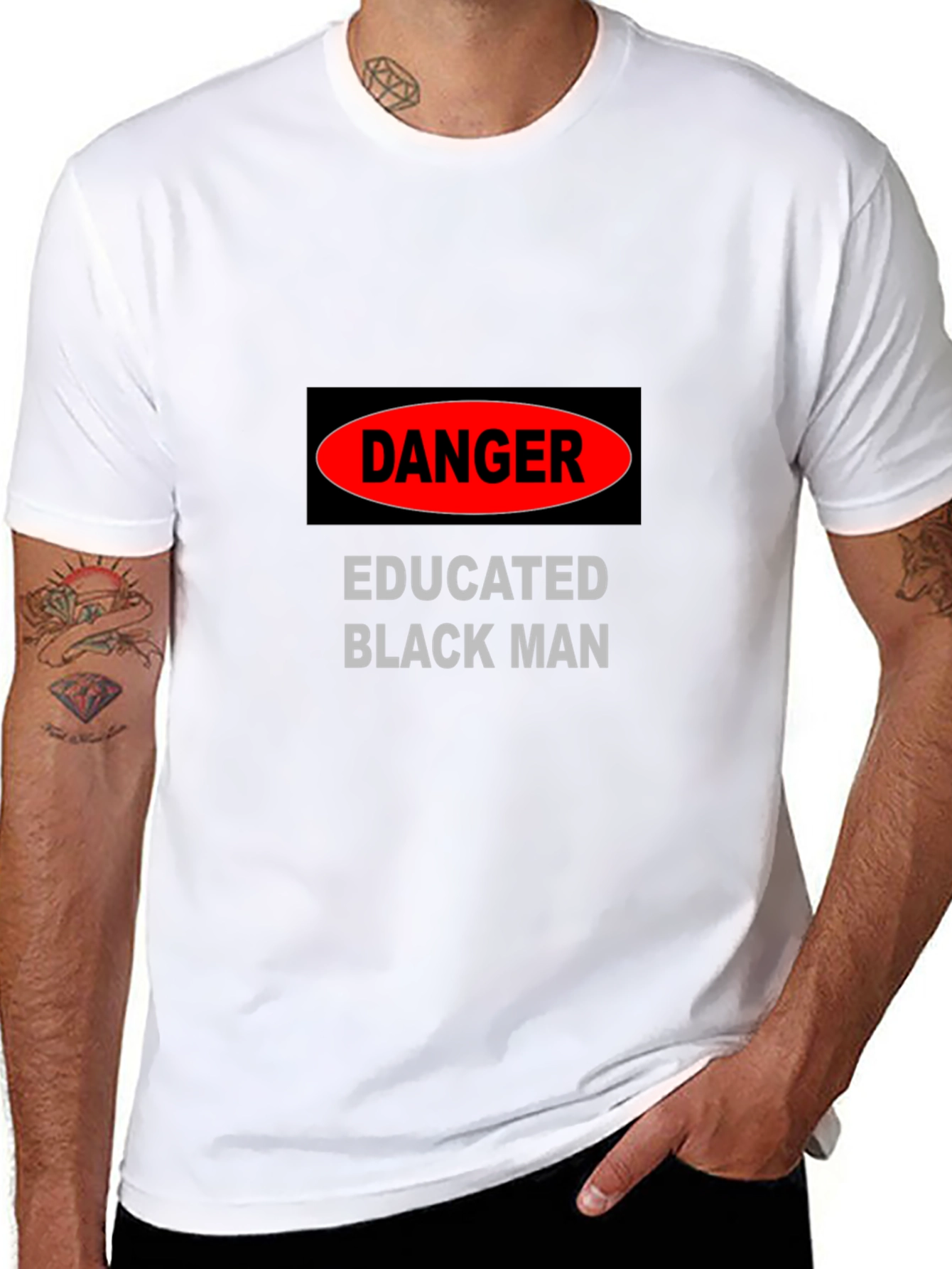Black Danger Educated Black Man Graphic Tee view 8