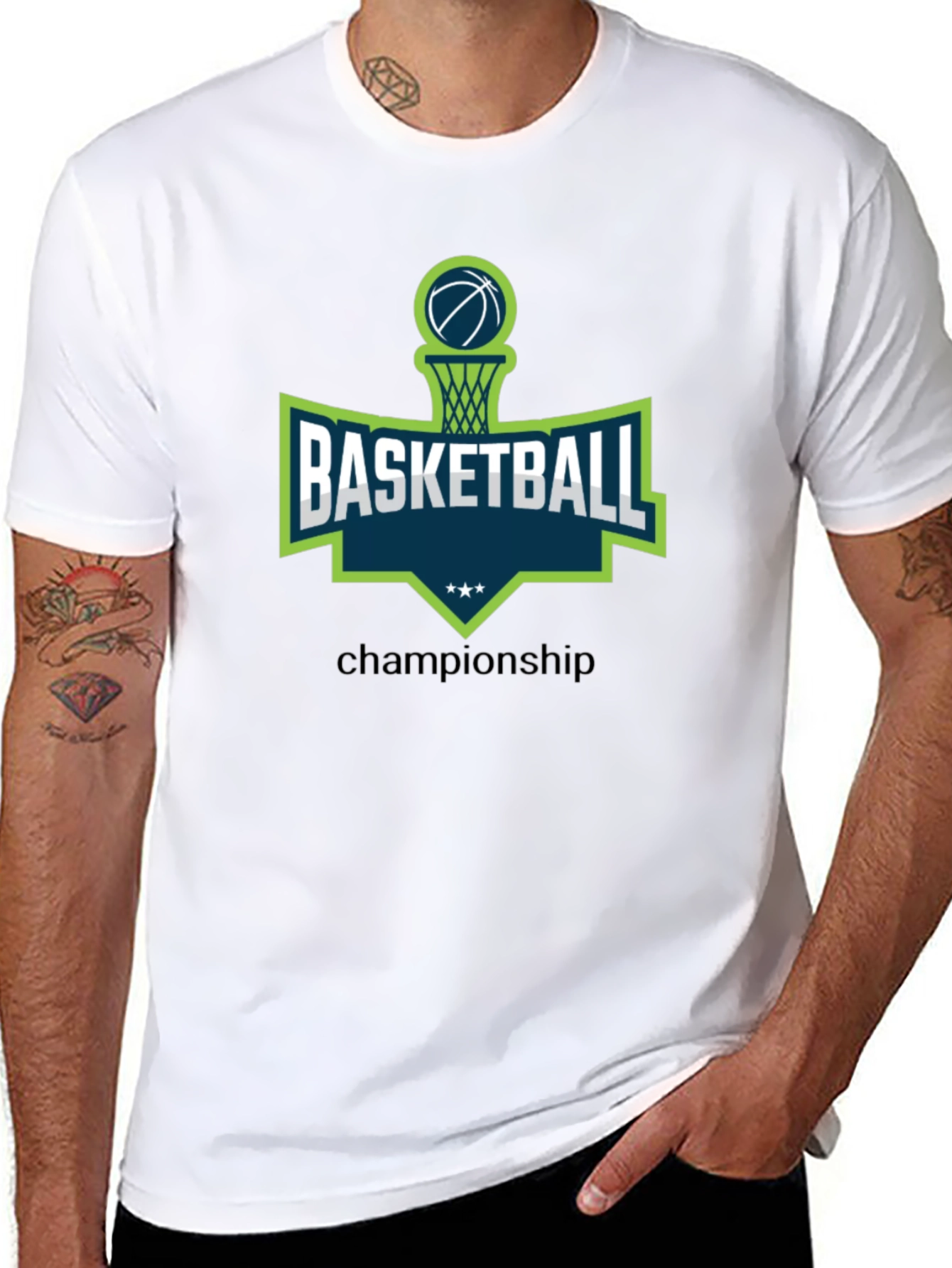 Black Basketball Championship Graphic Tee view 8