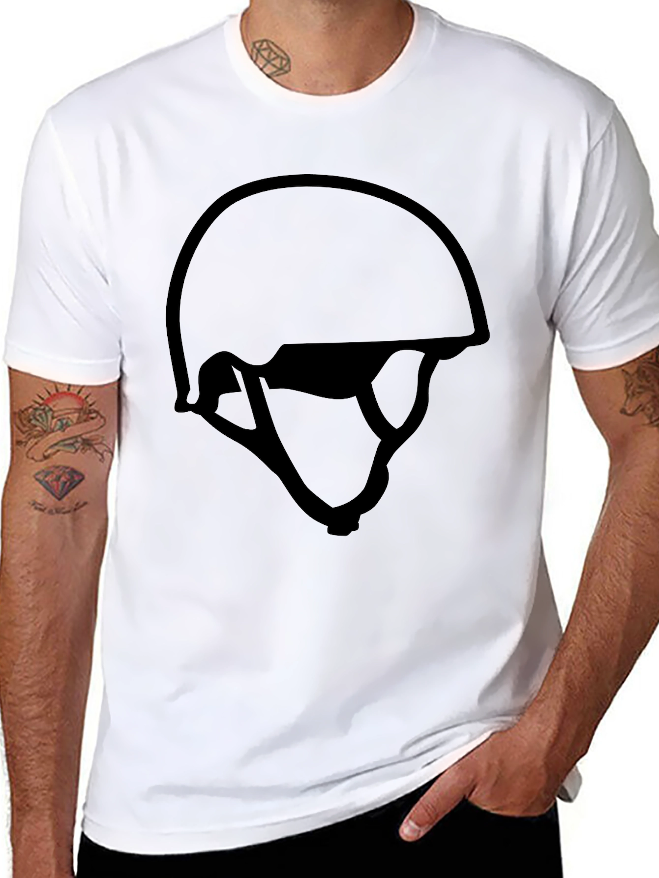 Black Black Helmet Graphic Tee - Stylish & Comfortable view 8