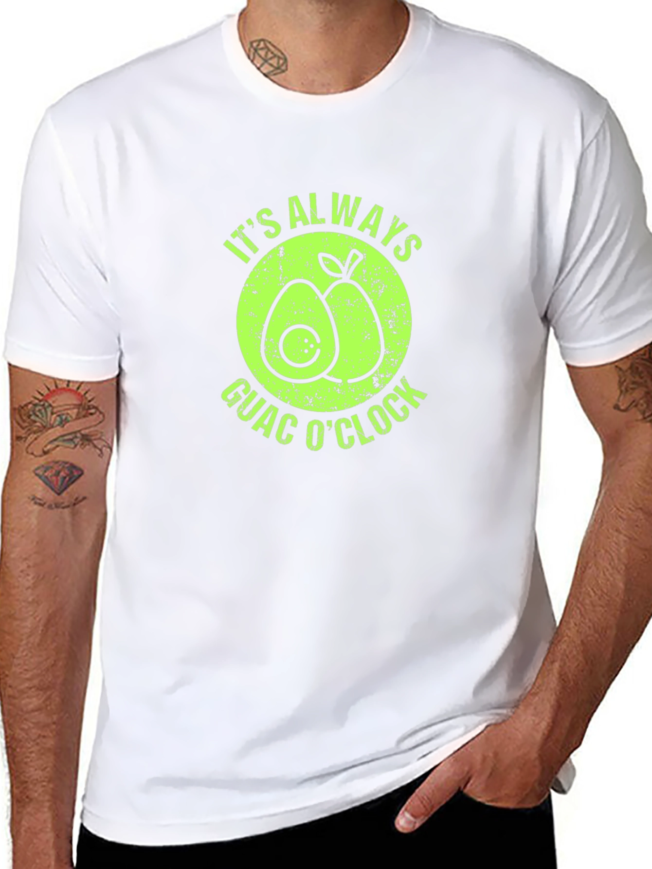 Black It's Always Guac O'Clock Avocado Graphic T-Shirt view 8