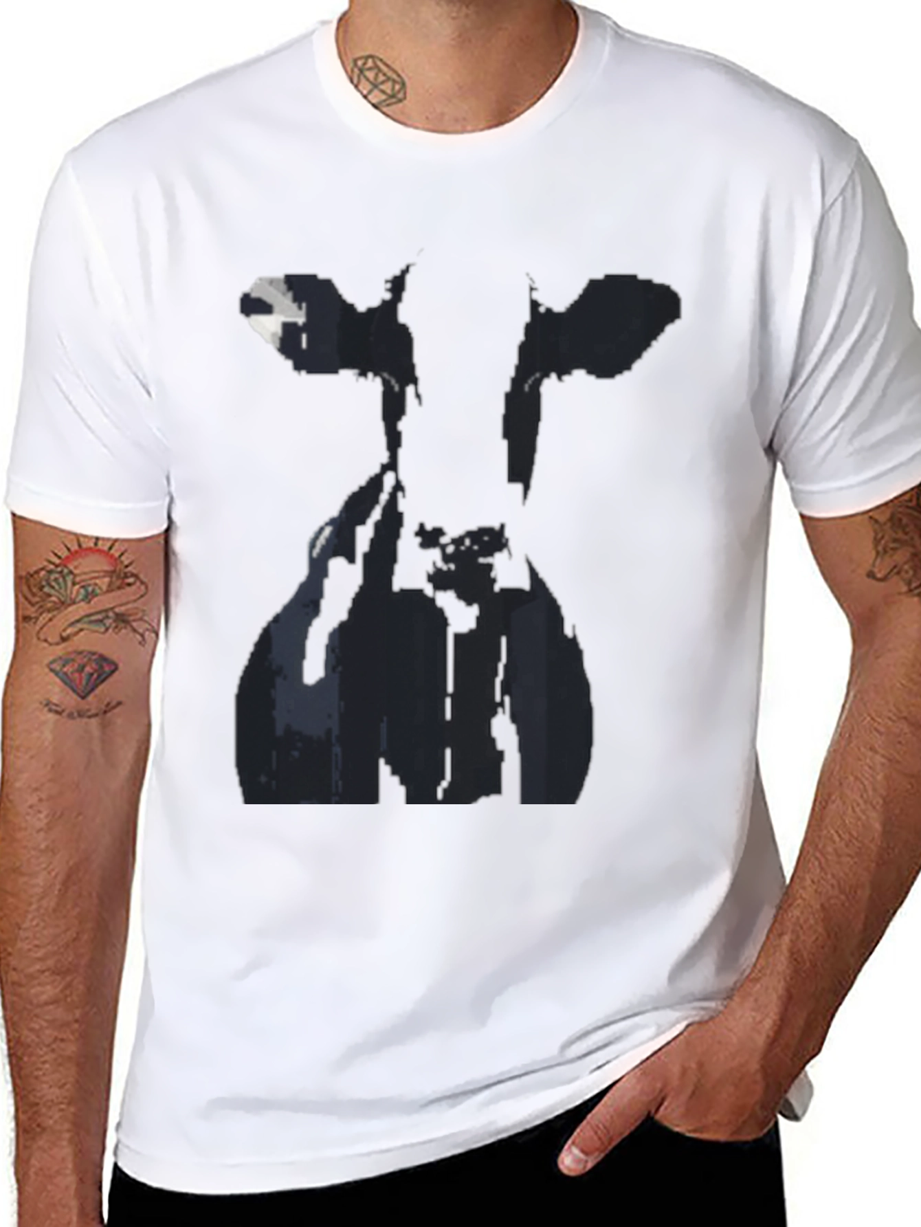 Black Cow Silhouette Black Graphic Tee view 8