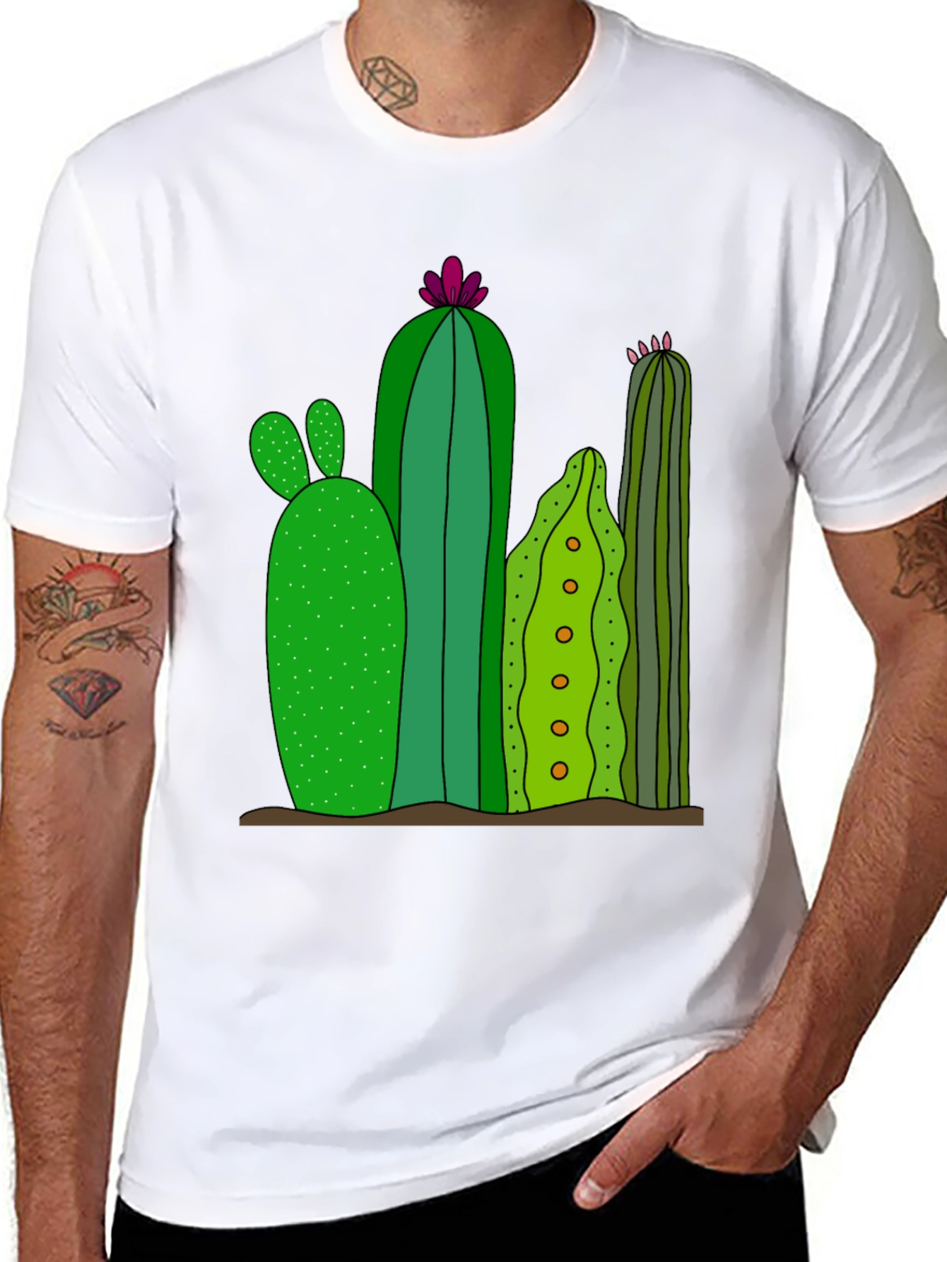 Black Cactus Graphic Print T-Shirt view 8
