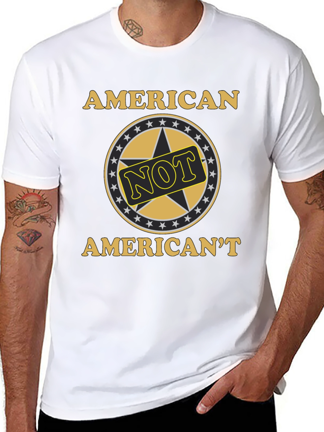 Black American't Funny Graphic T-Shirt view 8