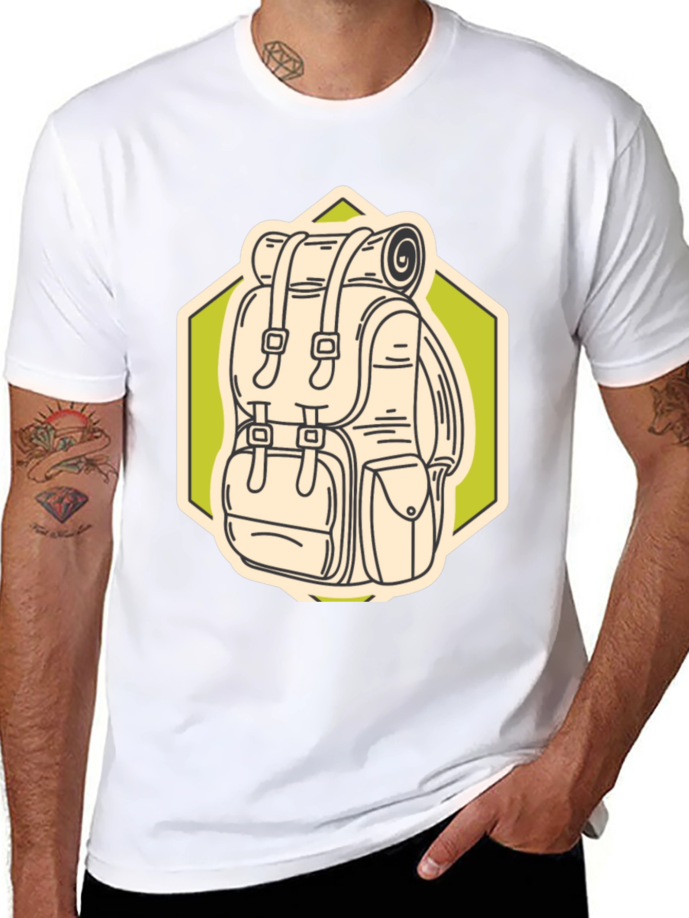 Black Hiking Backpack Graphic T-Shirt - Adventure Ready view 8