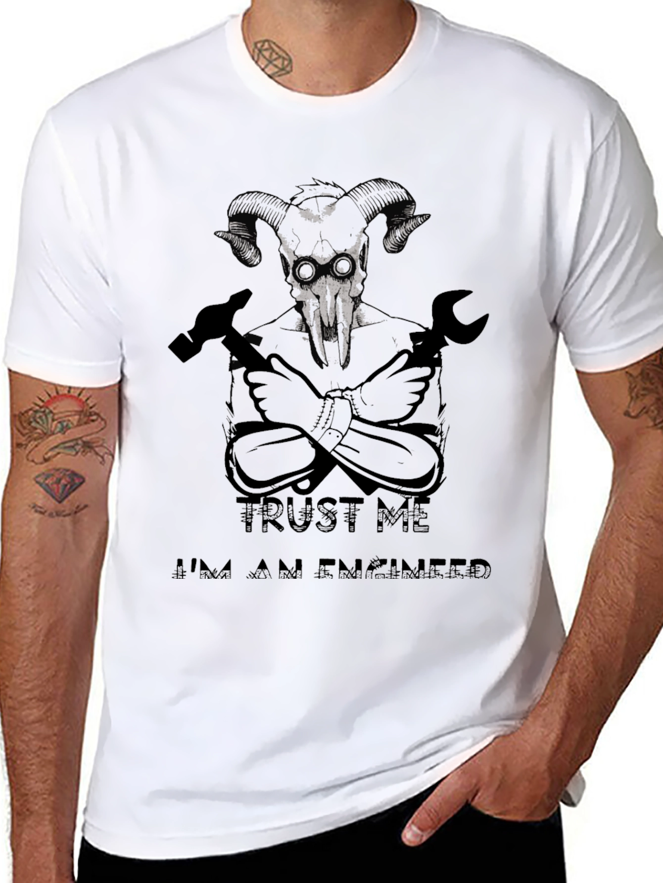 Black Trust Me I'm An Engineer T-Shirt view 8