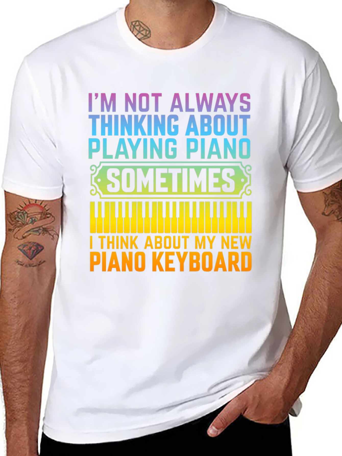 Black Piano Lover T-Shirt: I'm Not Always Thinking About Playing Piano view 8