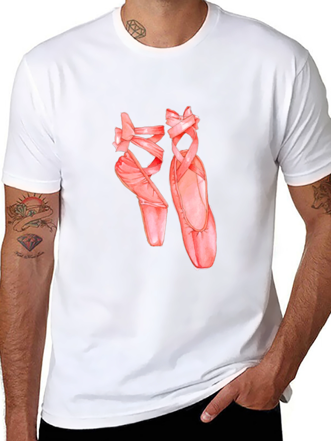 Black Ballet Shoes Graphic Tee - Dancer Gift view 8