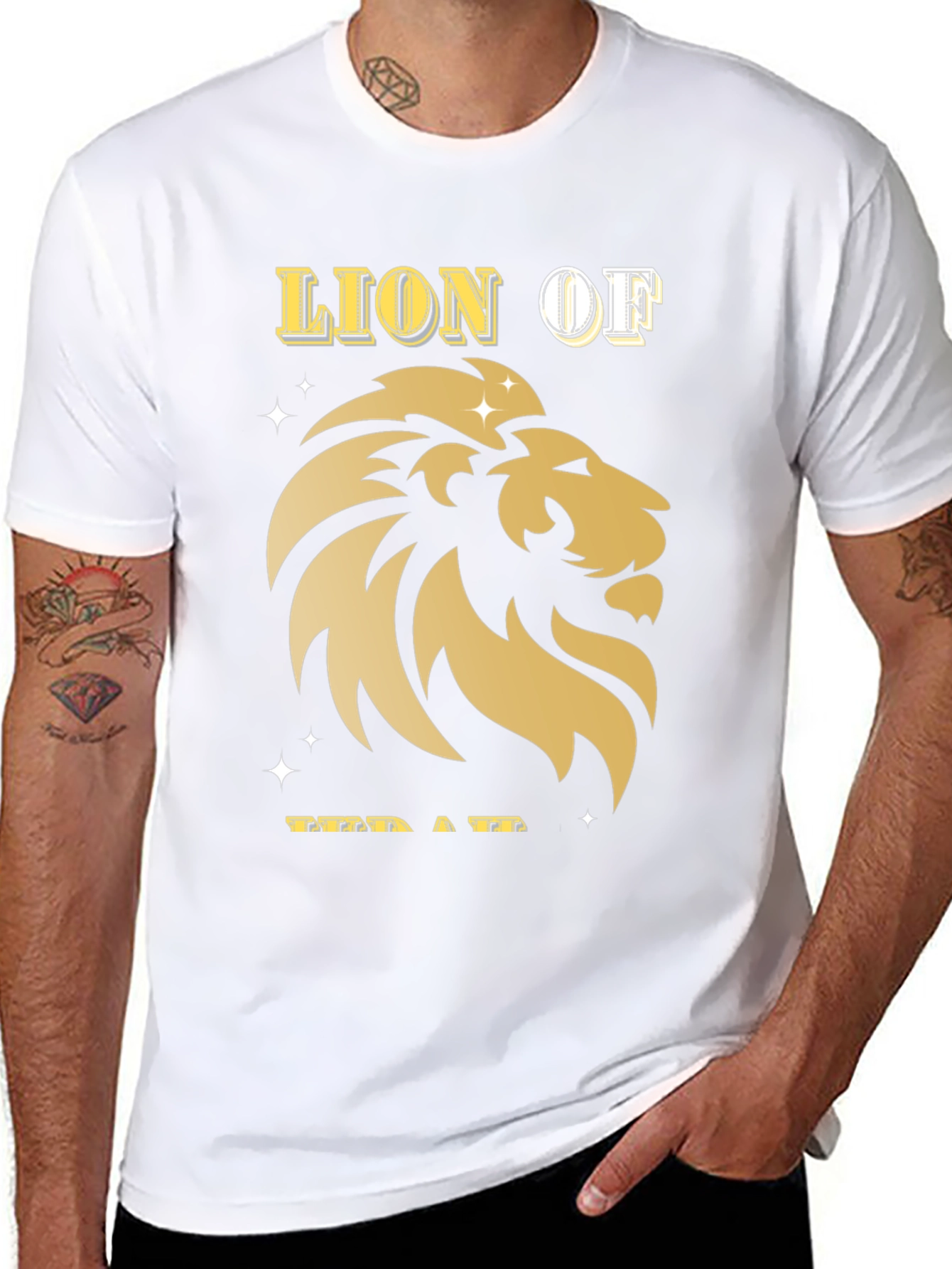 Black Lion of Judah Graphic Tee - Black Cotton Blend view 8