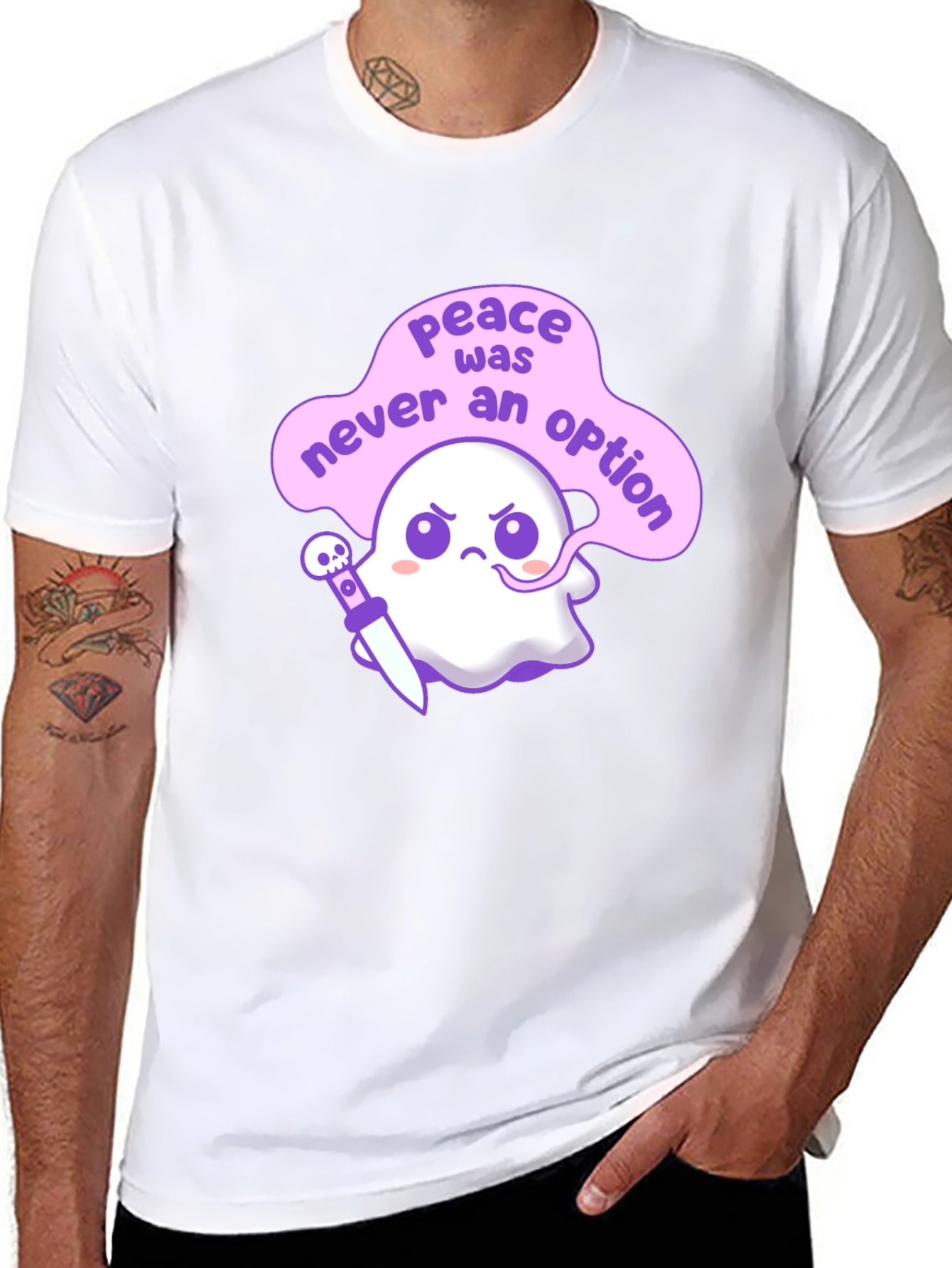 Black Peace Was Never an Option Ghost T-Shirt view 8