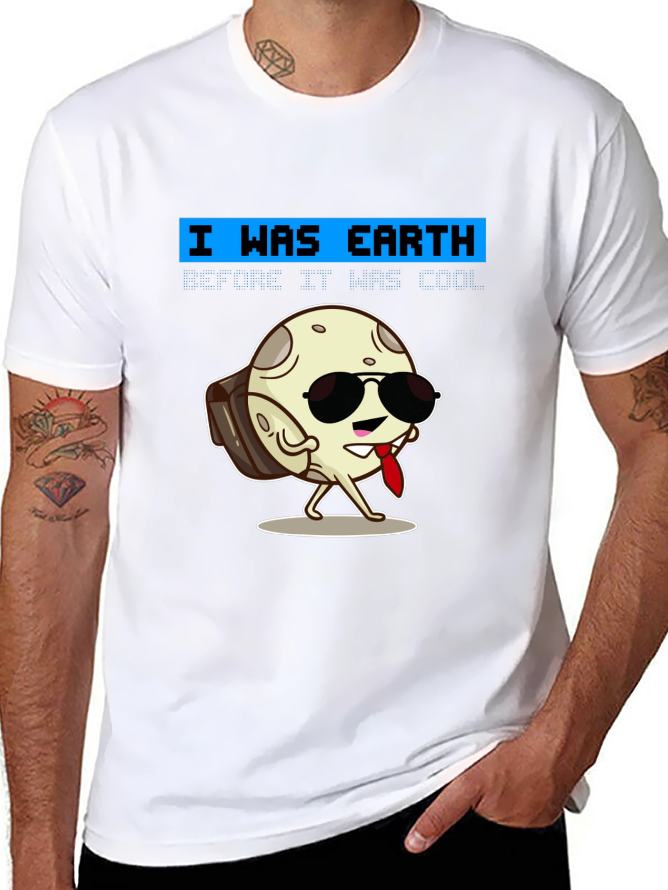 Black Cool Moon T-Shirt - I Was Earth Before It Was Cool! view 8