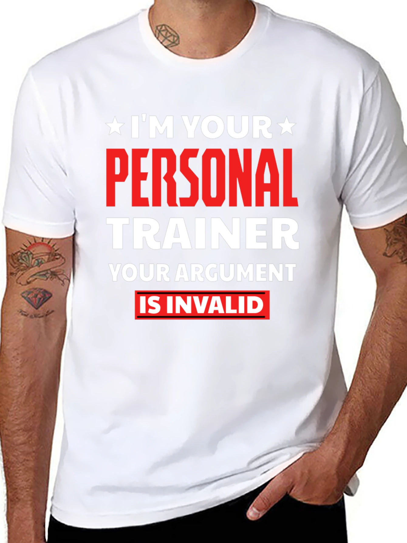 Black Personal Trainer T-Shirt - Your Argument Is Invalid view 8