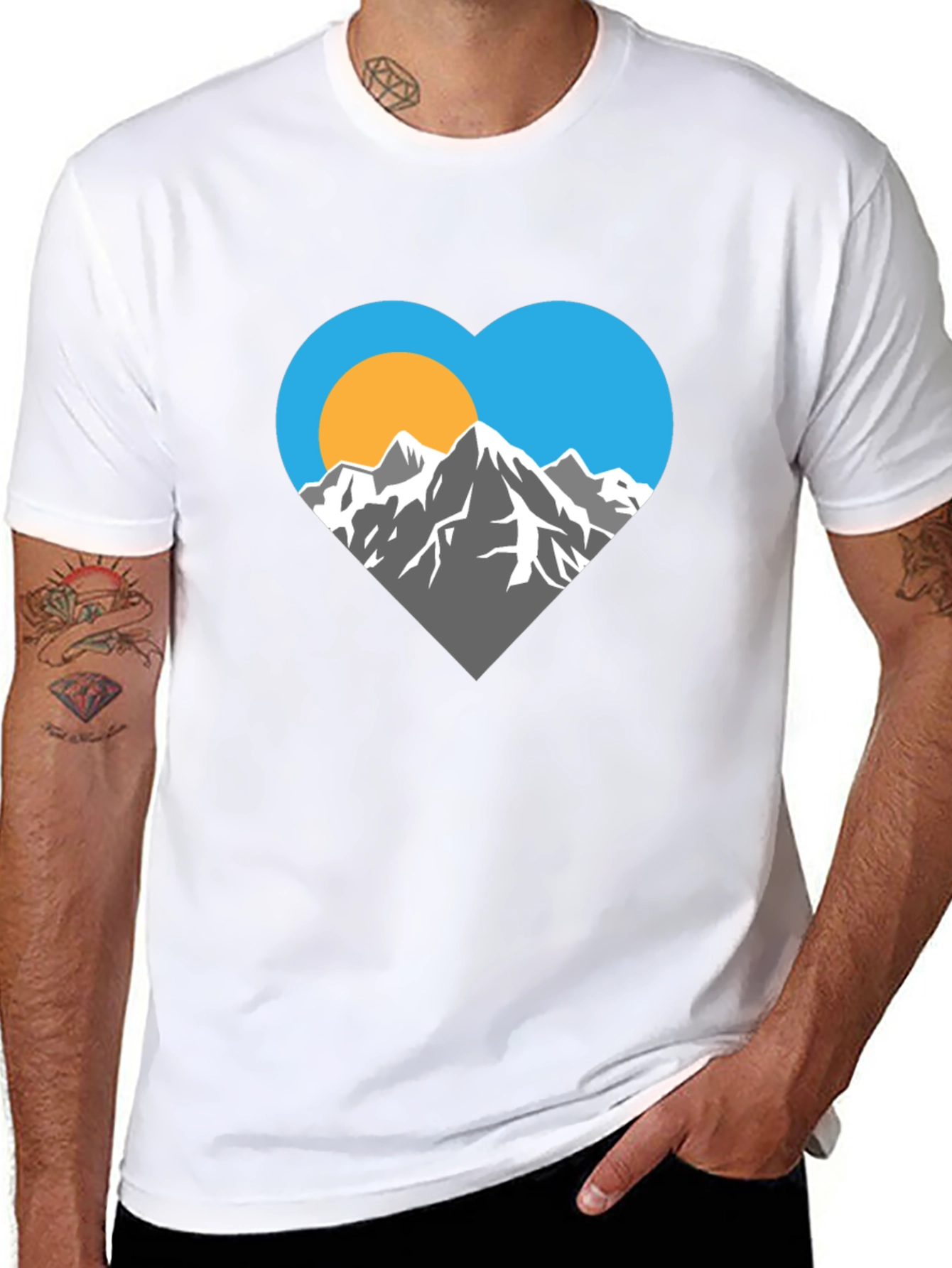 Black Mountain Heart Graphic T-Shirt view 8