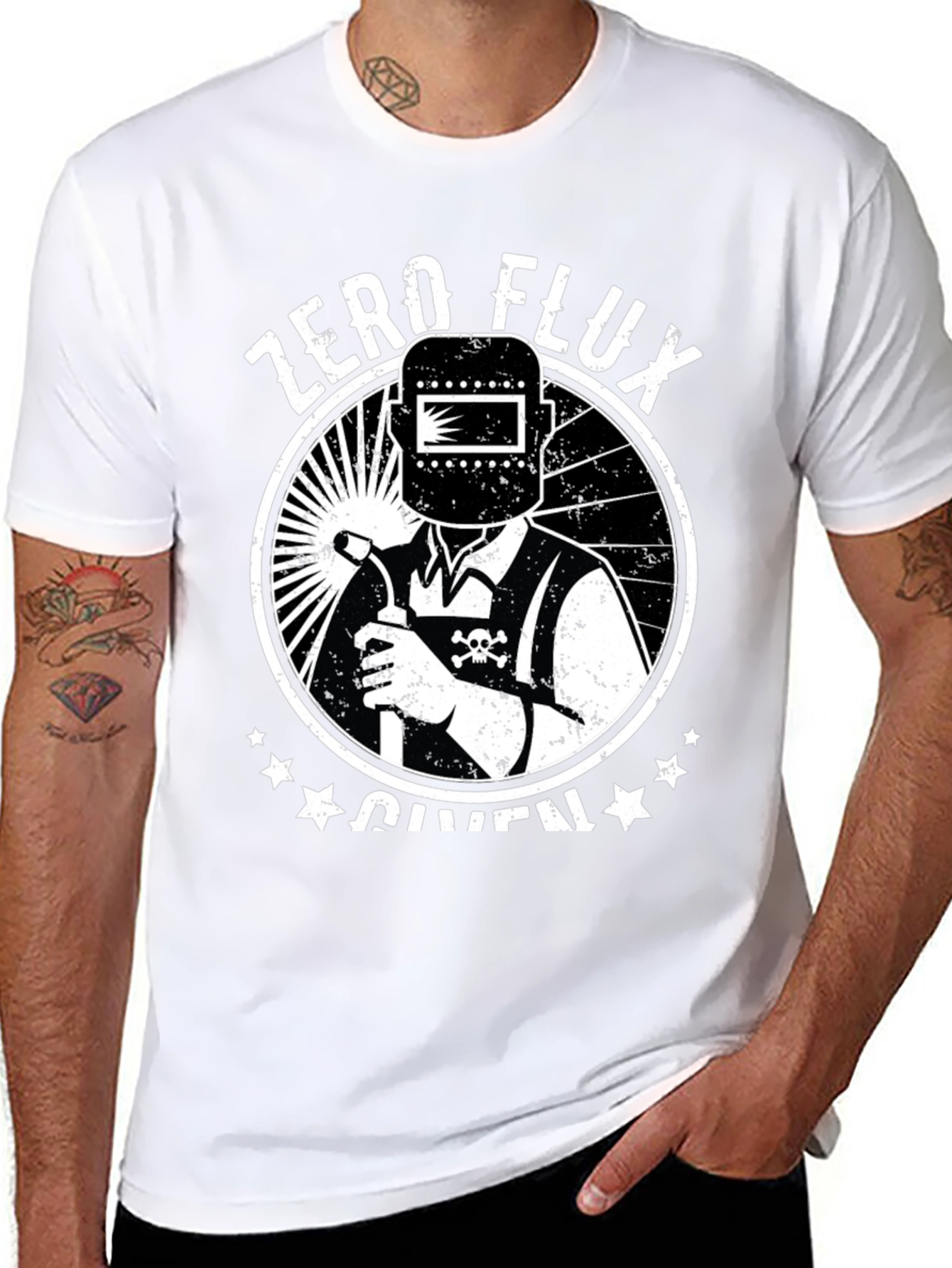 Black Zero Flux Given Welder T-Shirt view 8