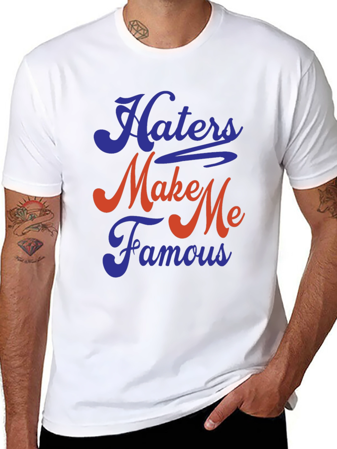 Black Haters Make Me Famous Graphic Tee - Soft Cotton Blend view 8