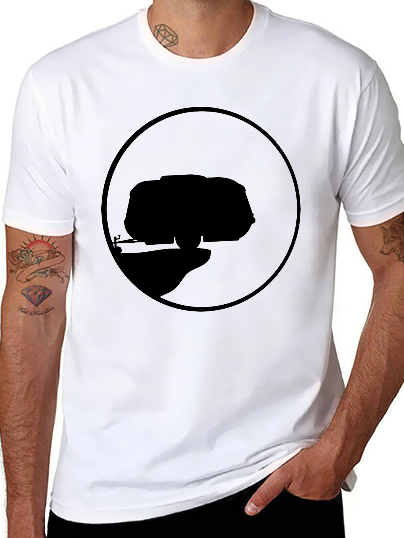 Black Abstract Black Graphic Tee view 8