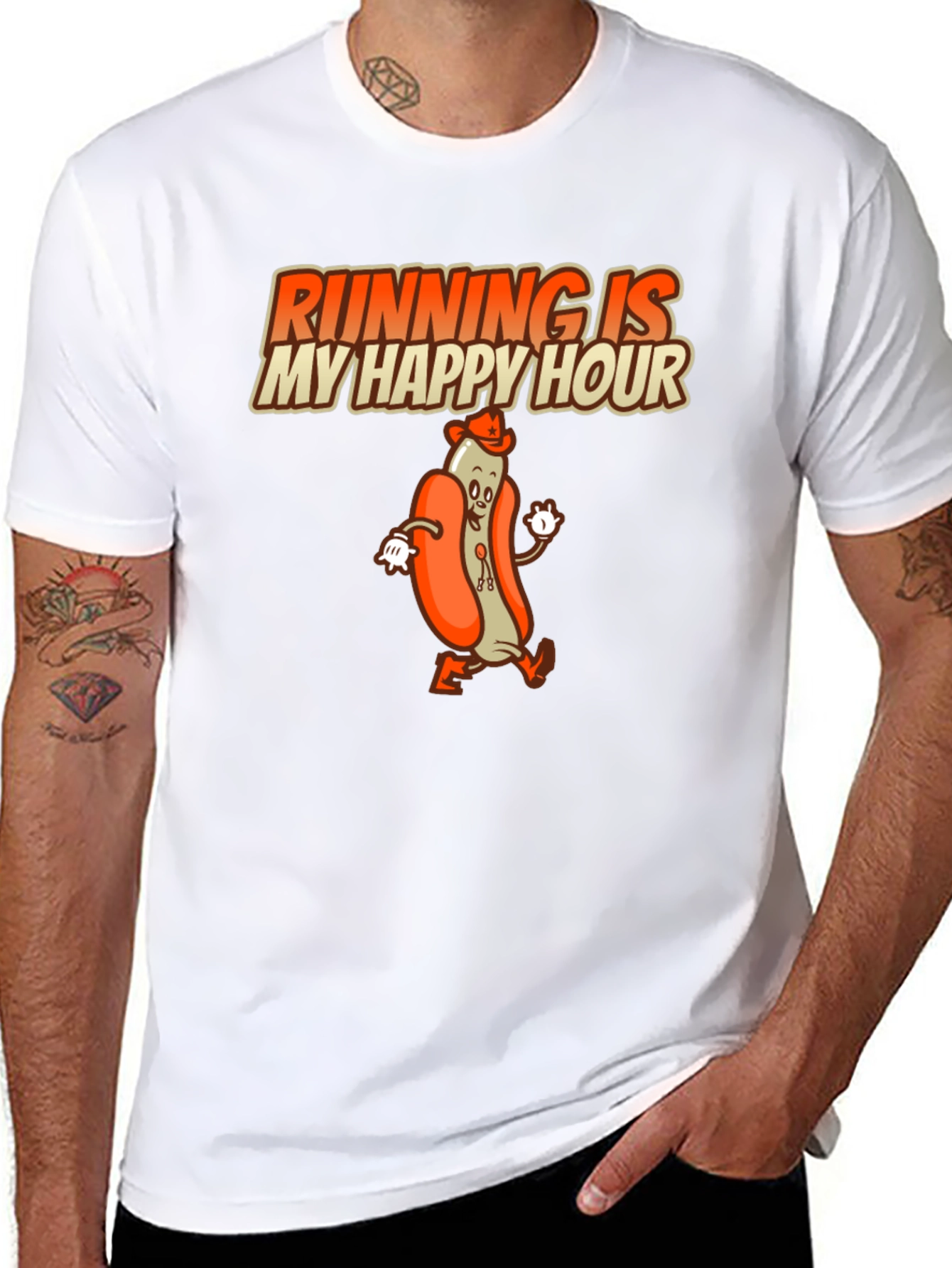 Black Running is My Happy Hour T-Shirt view 8