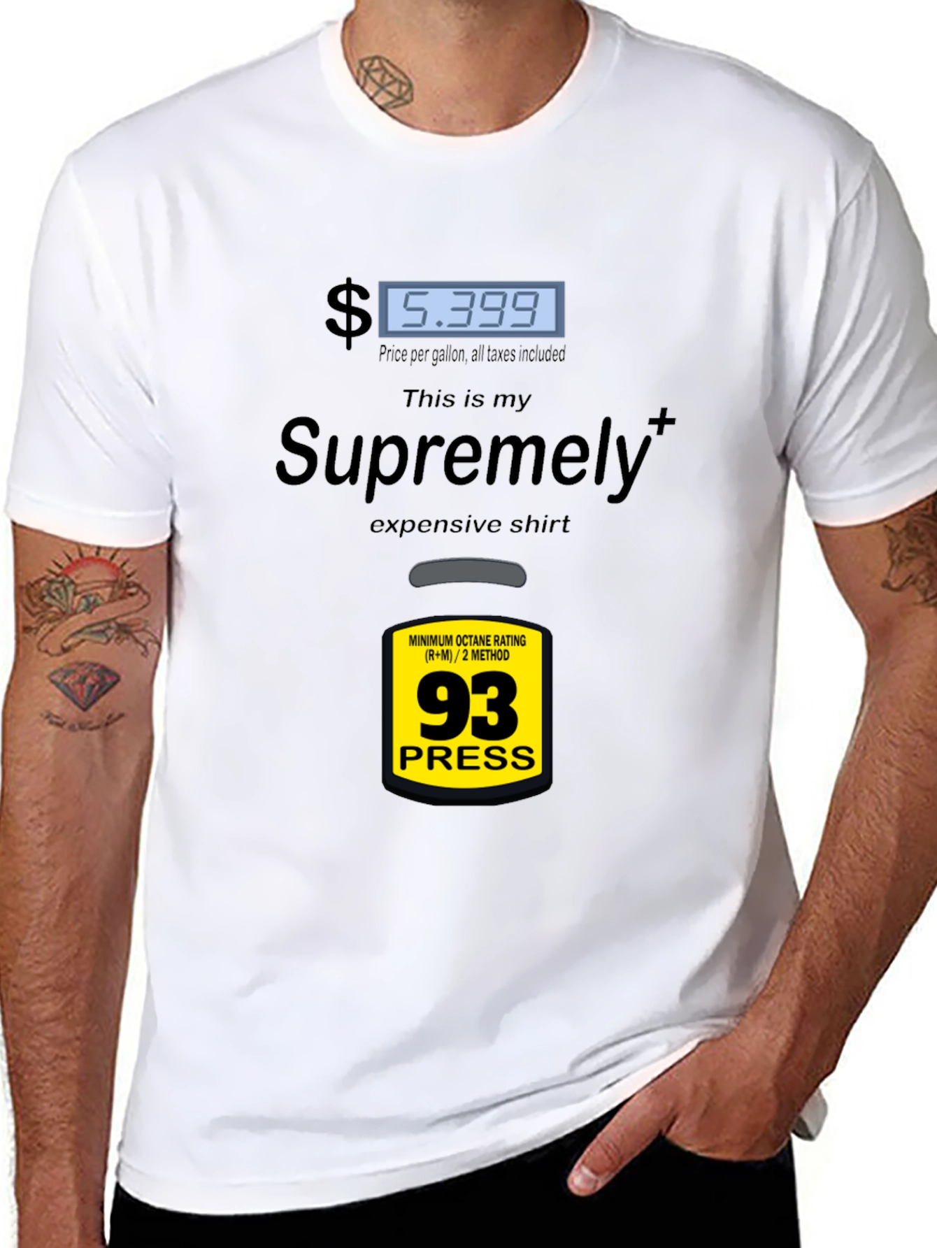 Black Supremely Expensive Gas Price T-Shirt view 8