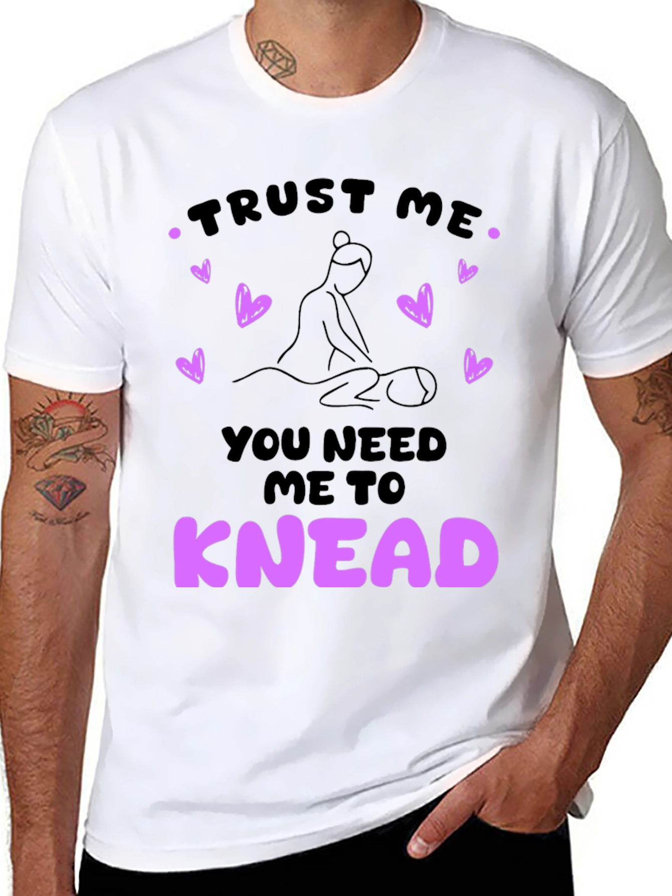 Black Trust Me I Knead Massage Therapist T-Shirt view 8