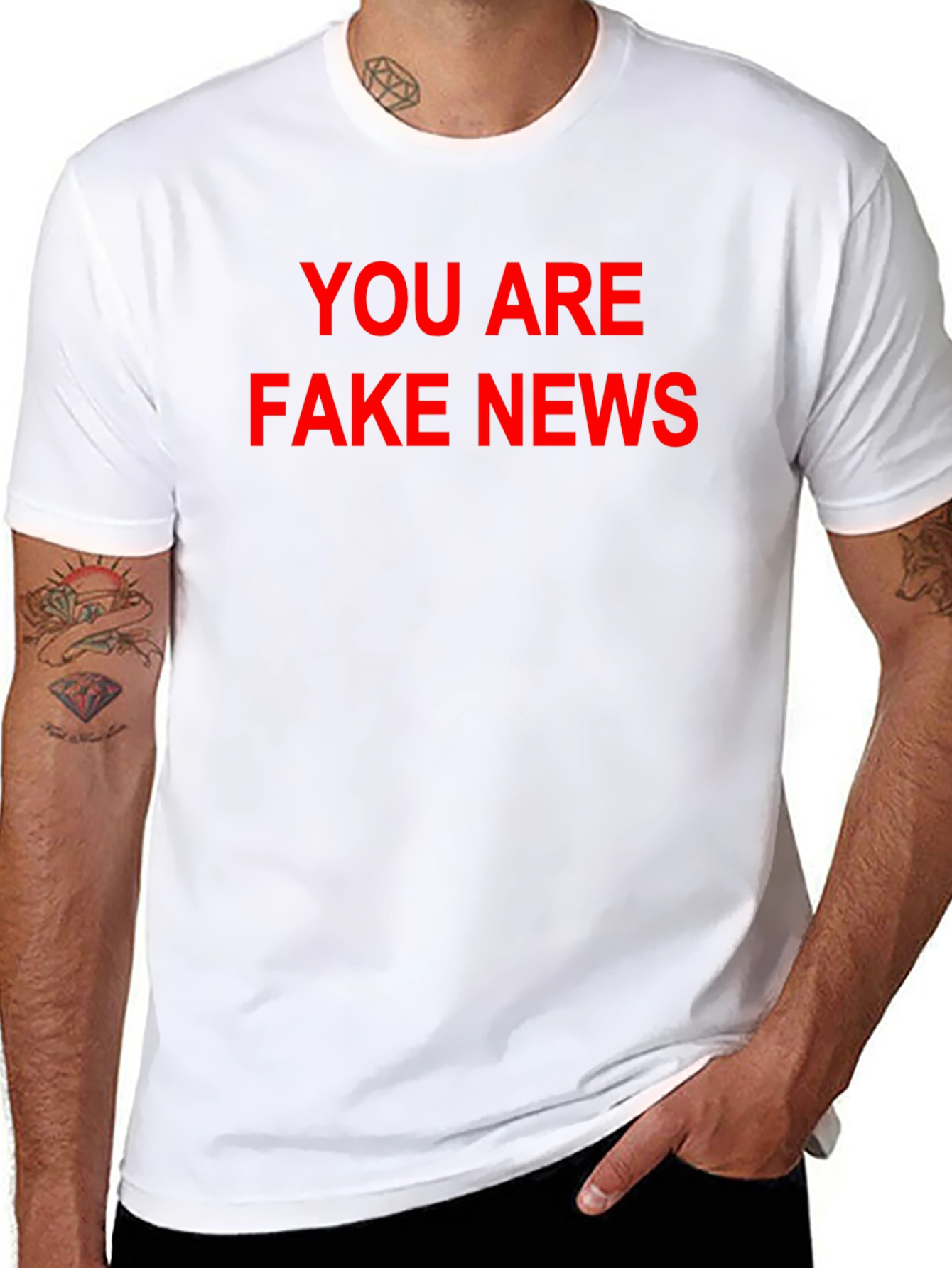 Black You Are Fake News Black T-Shirt view 8