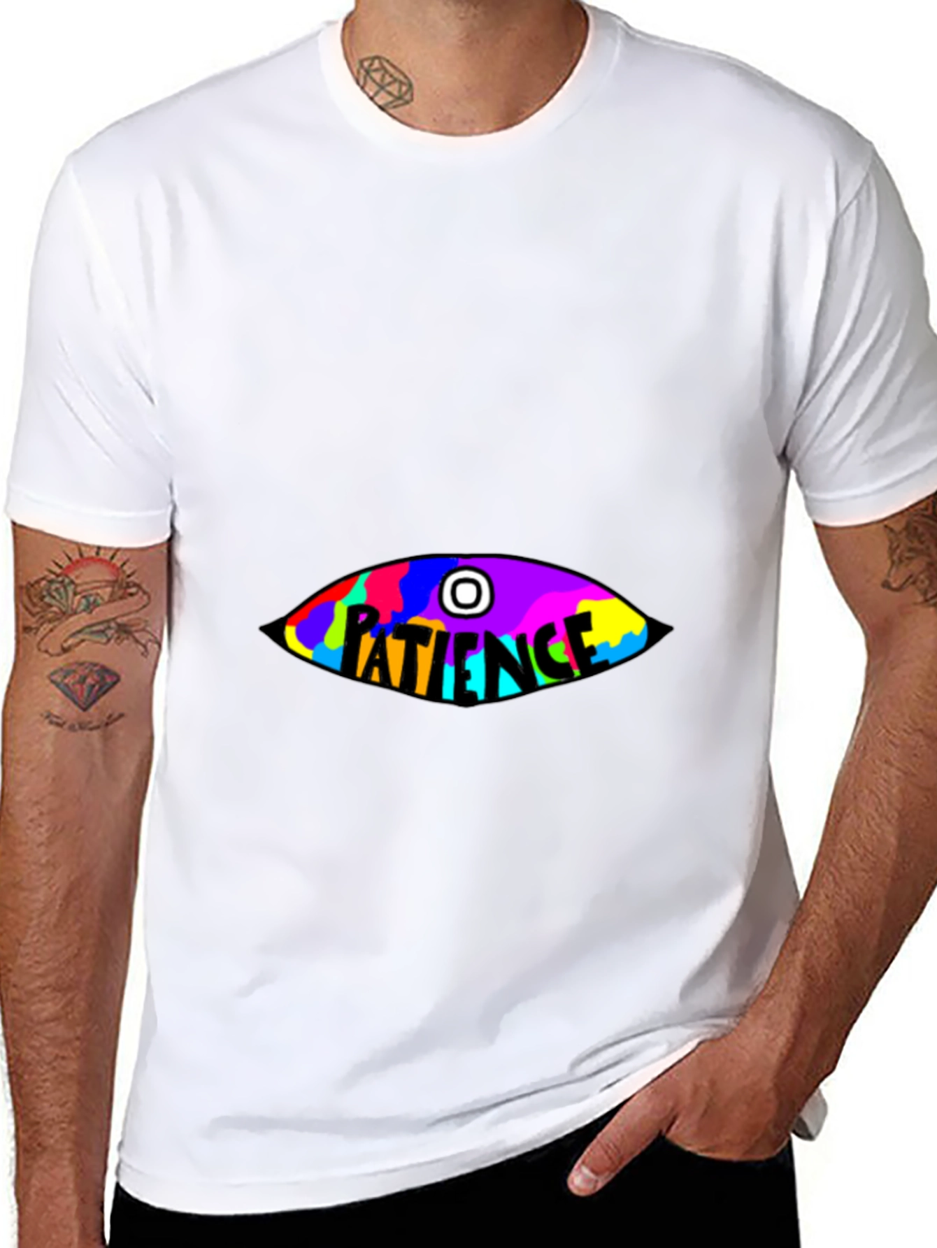 Black Patience Graphic Tee - Eye-Catching Design view 8
