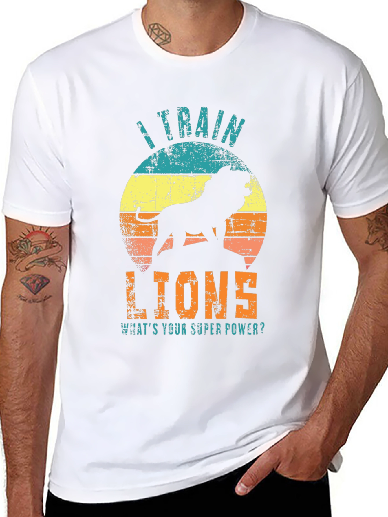 Black I Train Lions Graphic T-Shirt - Super Power Tee view 8