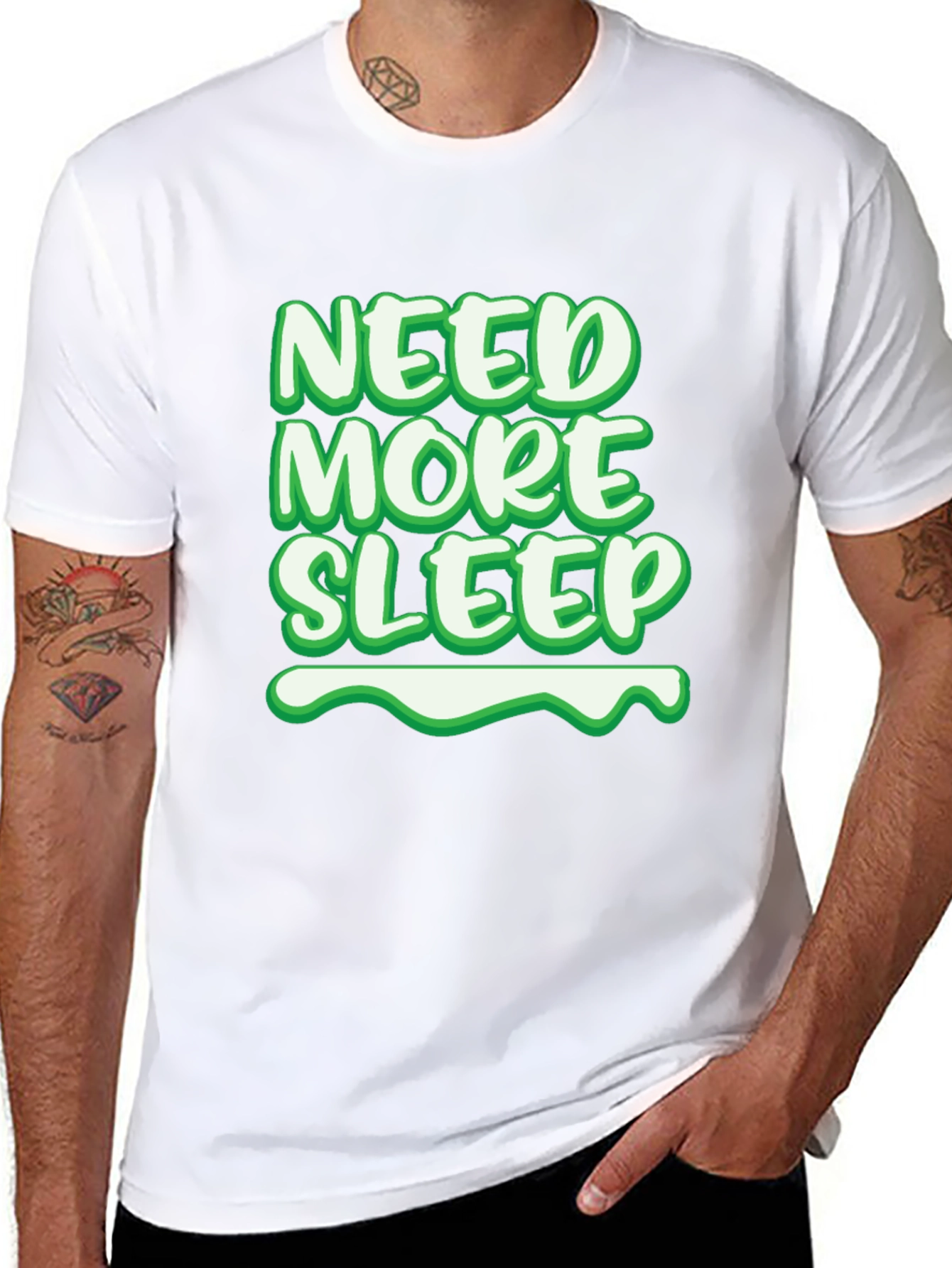 Black Need More Sleep Graphic Tee - Soft Cotton Blend view 8