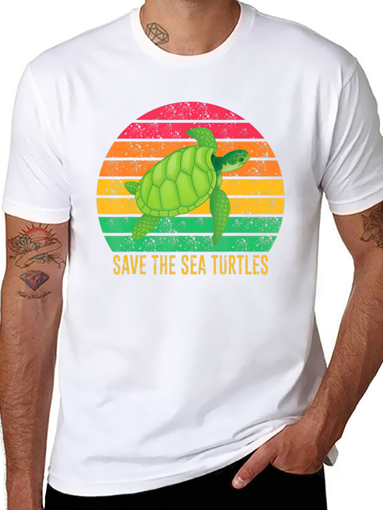 Black Save The Sea Turtles T-Shirt view 8