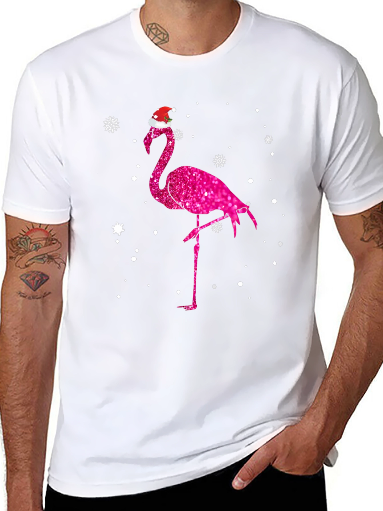 Christmas Flamingo Tee - Festive Holiday Style - 8