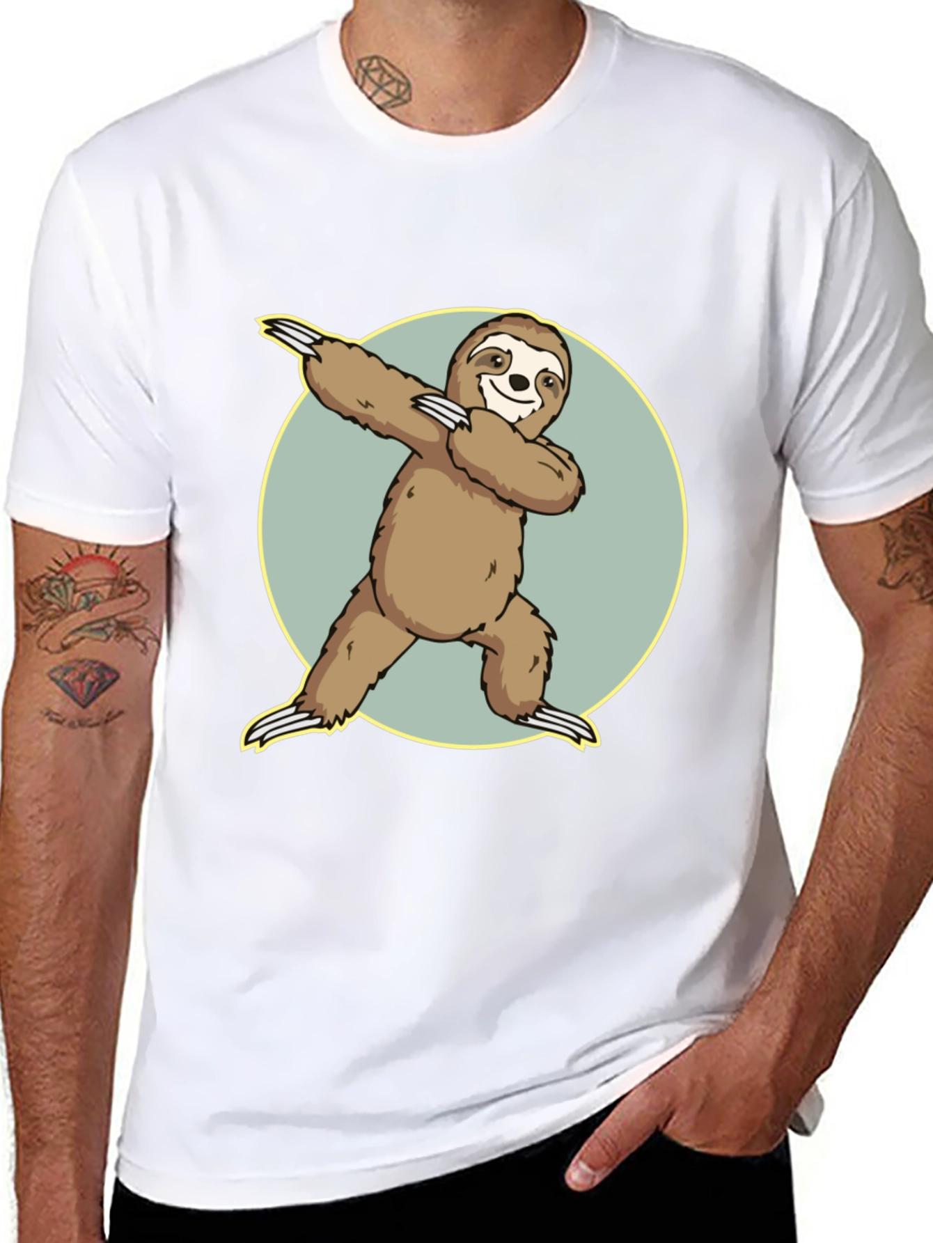 Black Sloth Dabbing T-Shirt - Funny Animal Tee view 8
