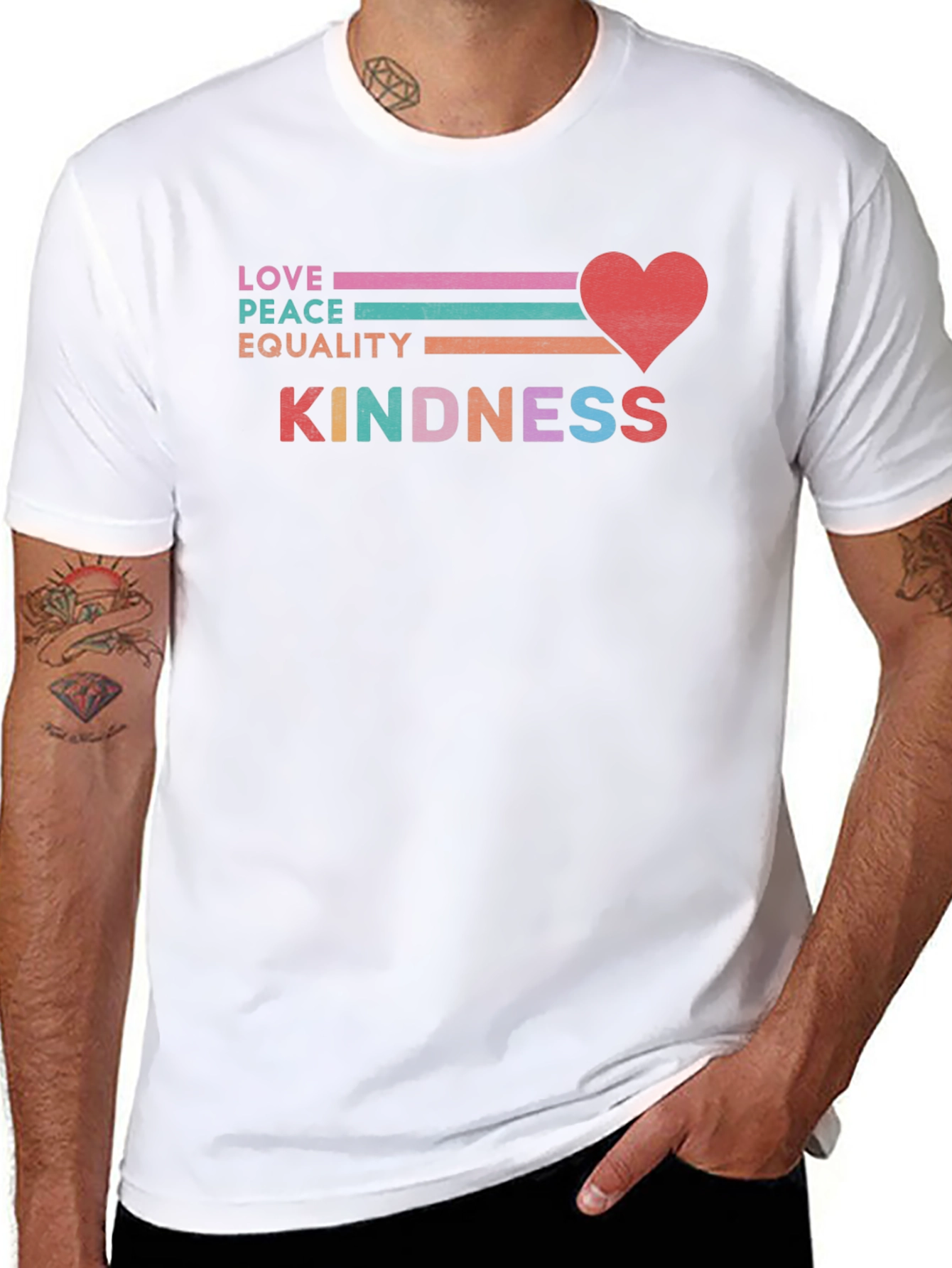 Black Love Peace Equality Kindness T-Shirt view 8