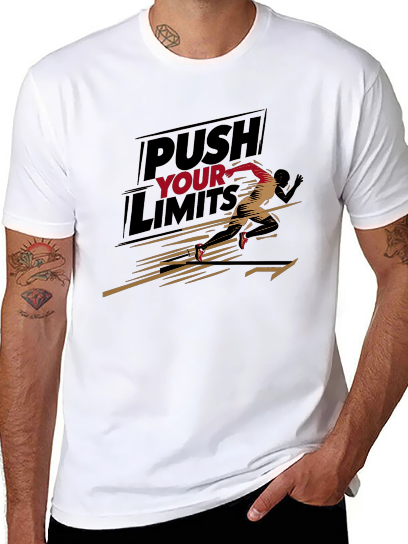Black Push Your Limits Graphic Tee - Motivation view 8