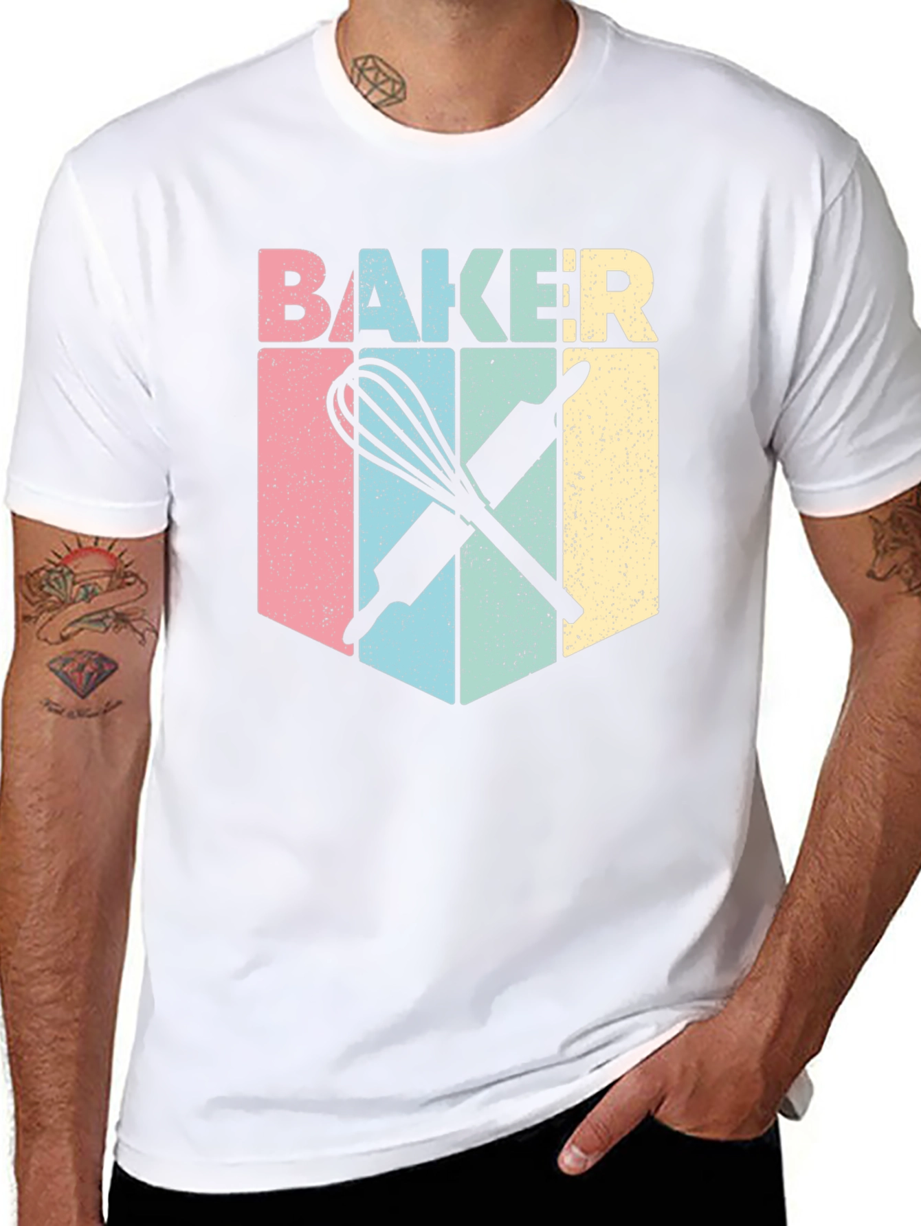 Black Baker T-Shirt - Retro Baking Design Tee view 8